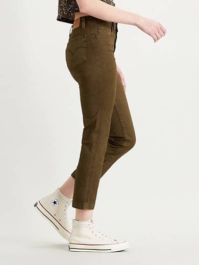 NEW Levi's Premium Not For Resale 724 High-Rise Straight Crop Pants Green Sz.27 - Thumbnail 8