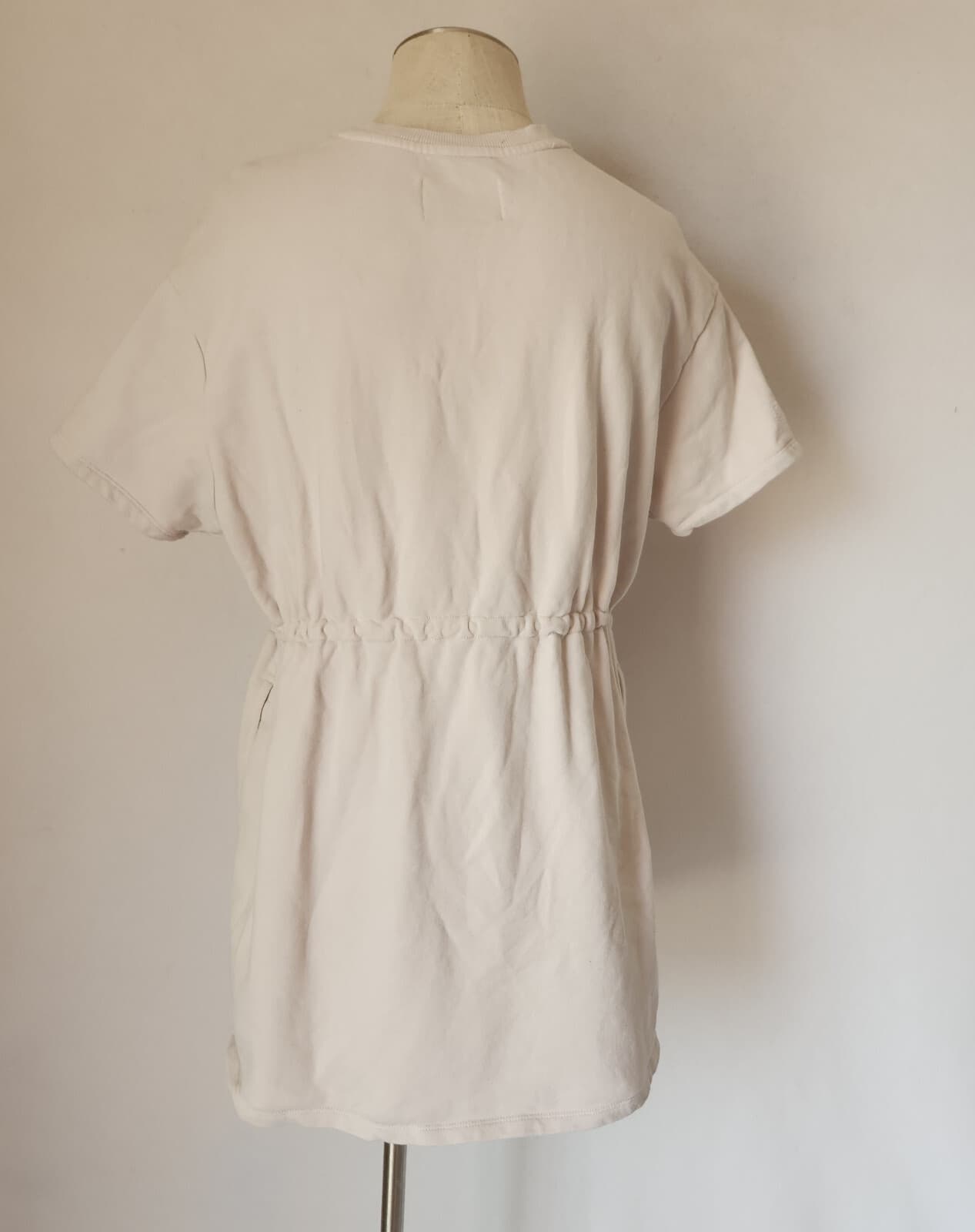 UGG Anisha Mini Dress Short Sleeve Waist-Bungee Cord Terry Knit Beige Bust 44"/L - Thumbnail 9