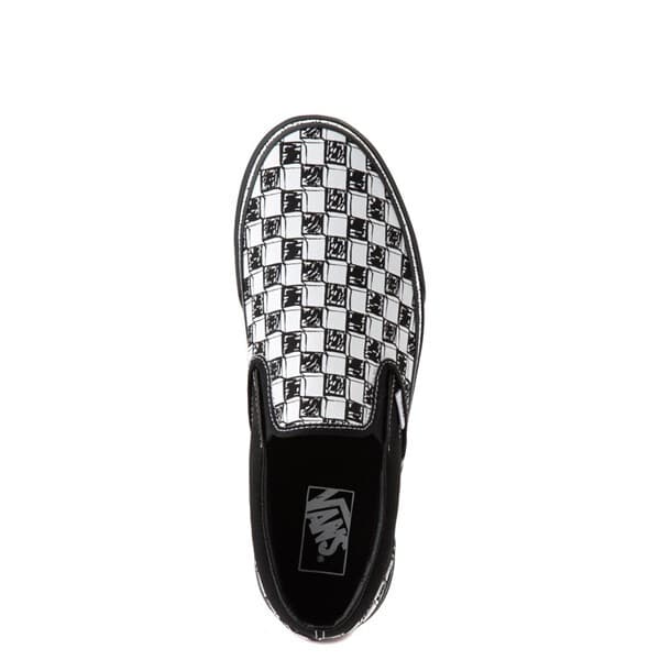 Vans Sketch Checkerboard Slip-On Canvas Sneaker Black White Unisex US-W5.5 M4 - Thumbnail 4