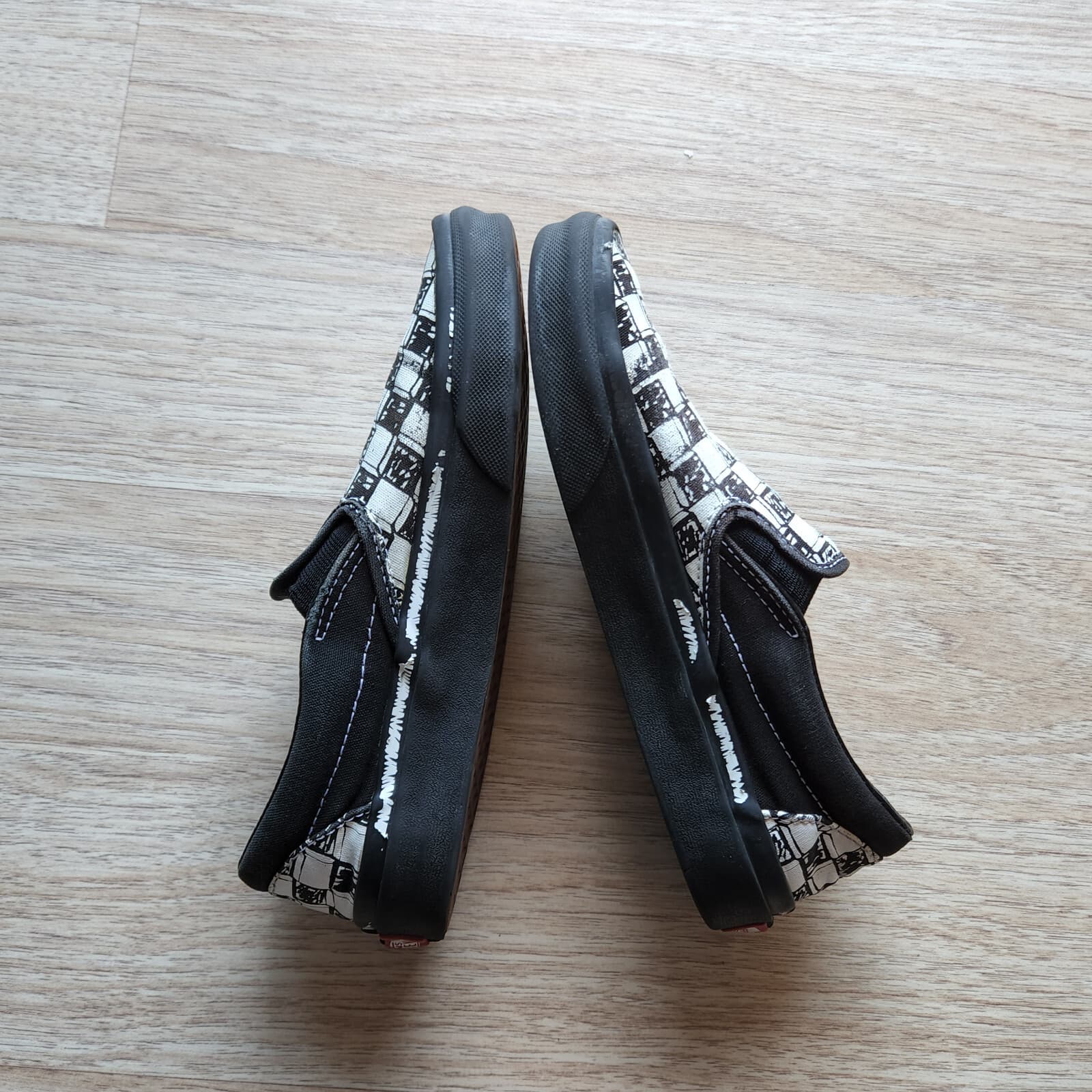 Vans Sketch Checkerboard Slip-On Canvas Sneaker Black White Unisex US-W5.5 M4 - Thumbnail 10
