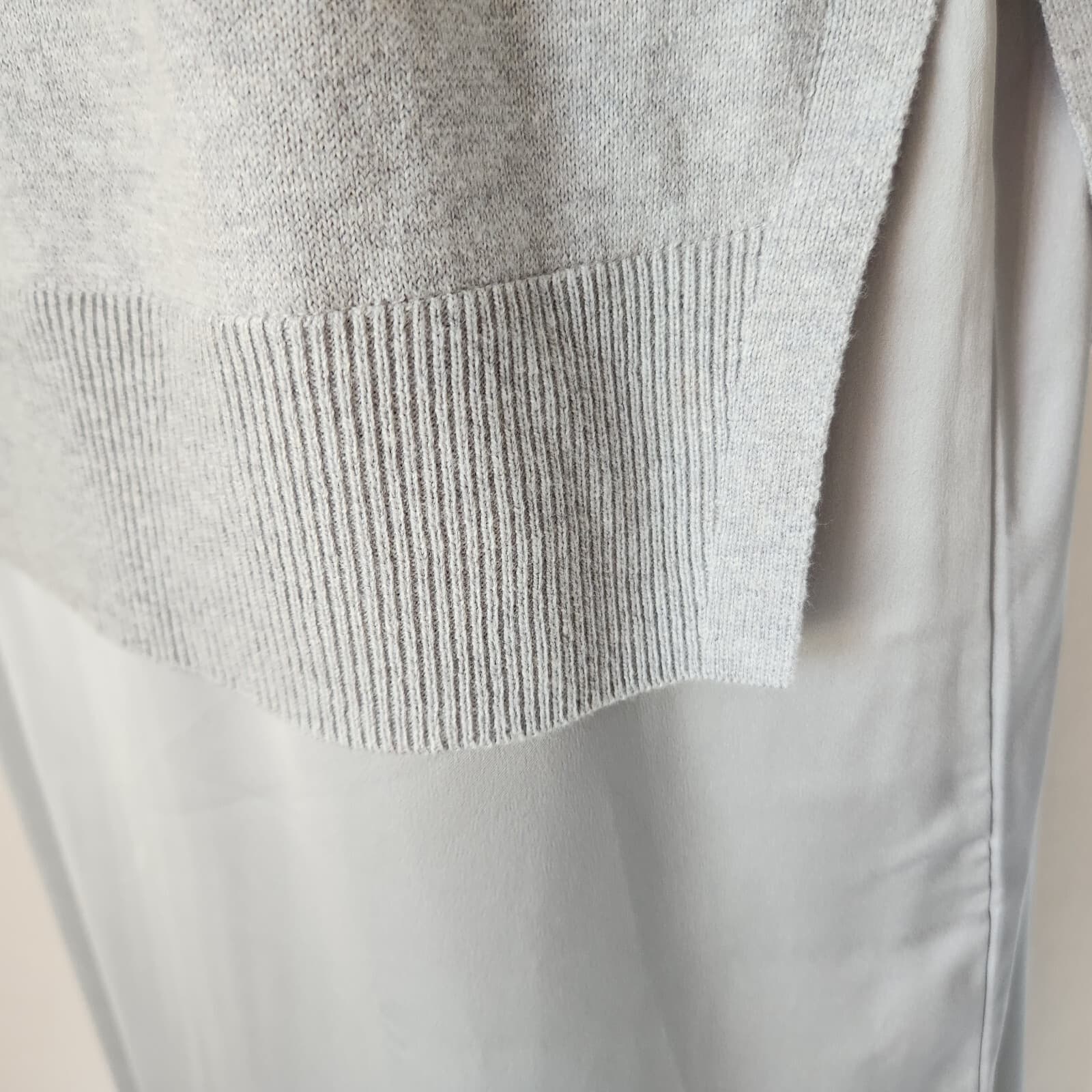 NWT J.Jill Wearever Collection Maxi Sweater Dress Mix Media Knit Satin Grey Sz.M - Thumbnail 6