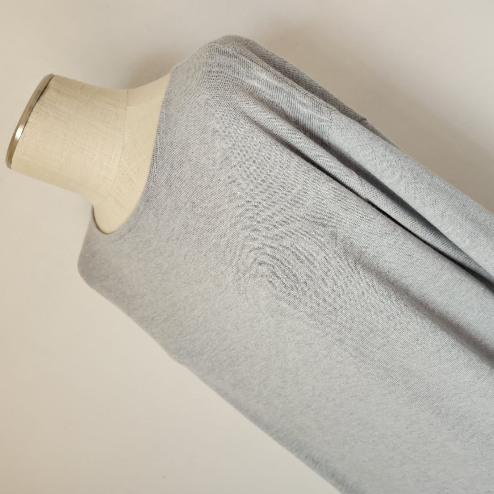 NWT J.Jill Wearever Collection Maxi Sweater Dress Mix Media Knit Satin Grey Sz.M - Thumbnail 7