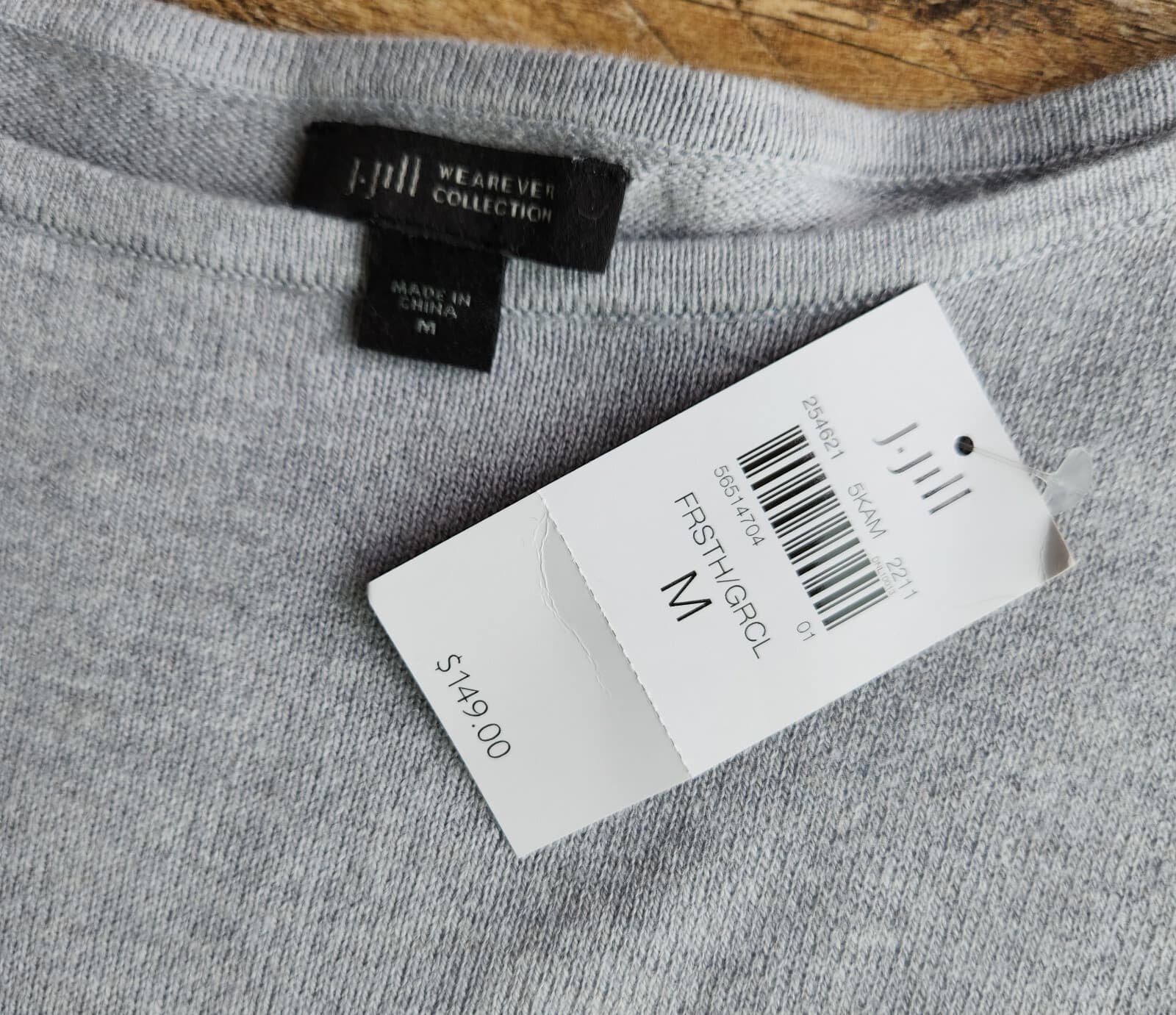 NWT J.Jill Wearever Collection Maxi Sweater Dress Mix Media Knit Satin Grey Sz.M - Thumbnail 10