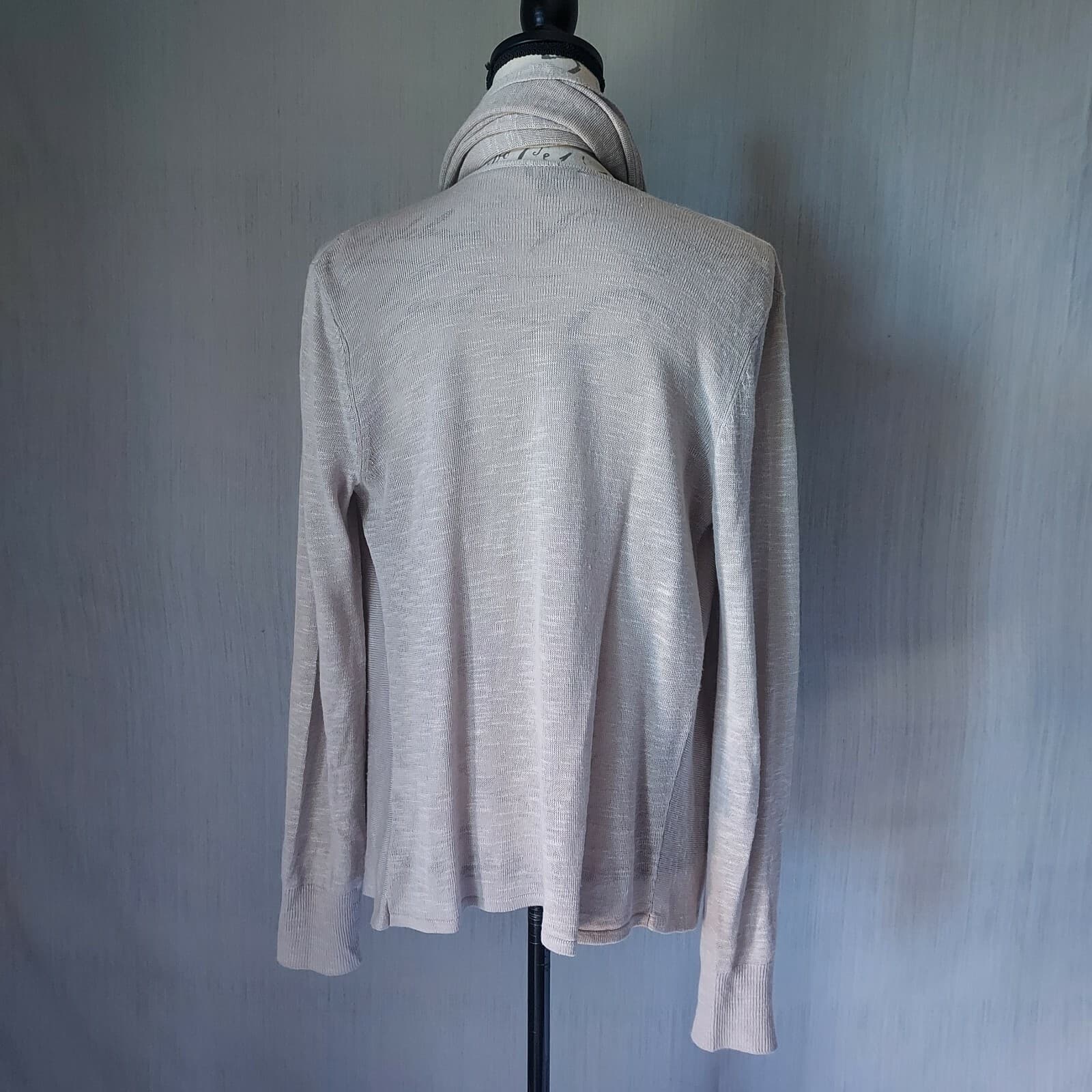 J.Jill Linen Blend Knit Infinity Draped Wrap Neckline Sweater Beige XS(oversize) - Thumbnail 6