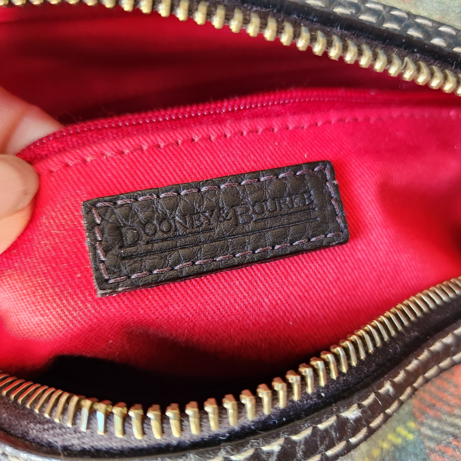Dooney & Bourke Ladybug Multicolor Plaid Madras Black Leather Tassel Satchel Bag - Thumbnail 13