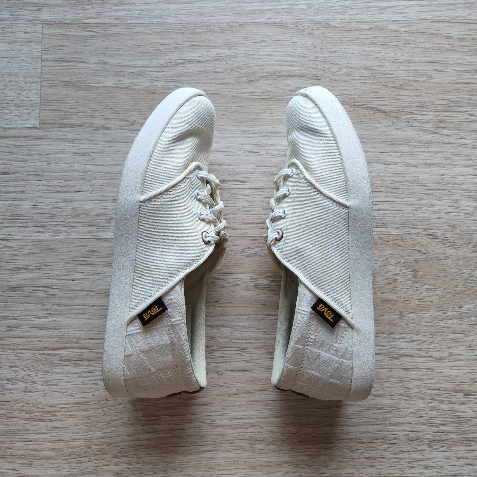 Teva Willow Lace Up Canvas Fashion Sneakers Cream Women US6.5 - Thumbnail 5