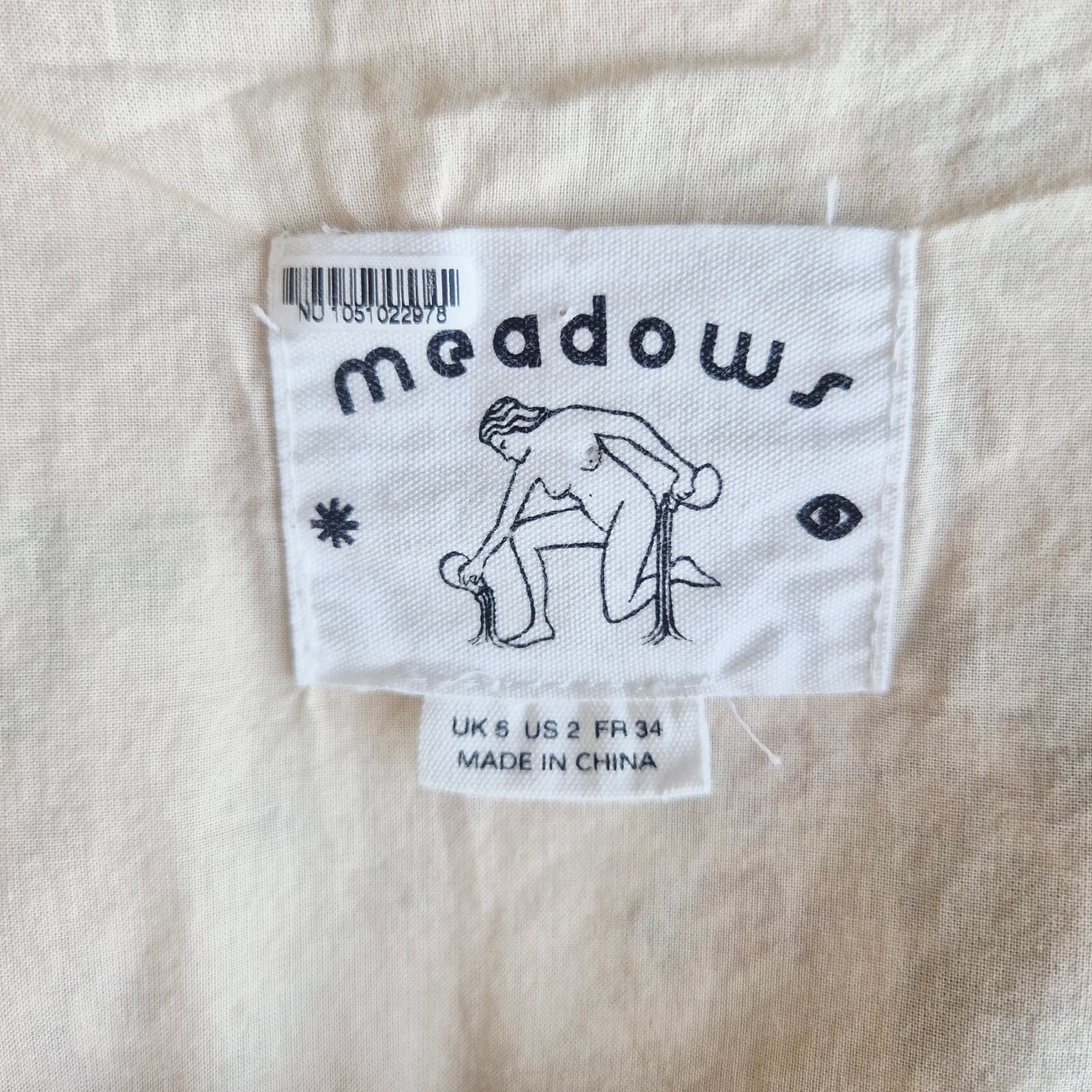 Meadows Daphne Wildflower Babydoll Mini Dress Puff Sleeve Organic Cotton Size 2 - Thumbnail 11