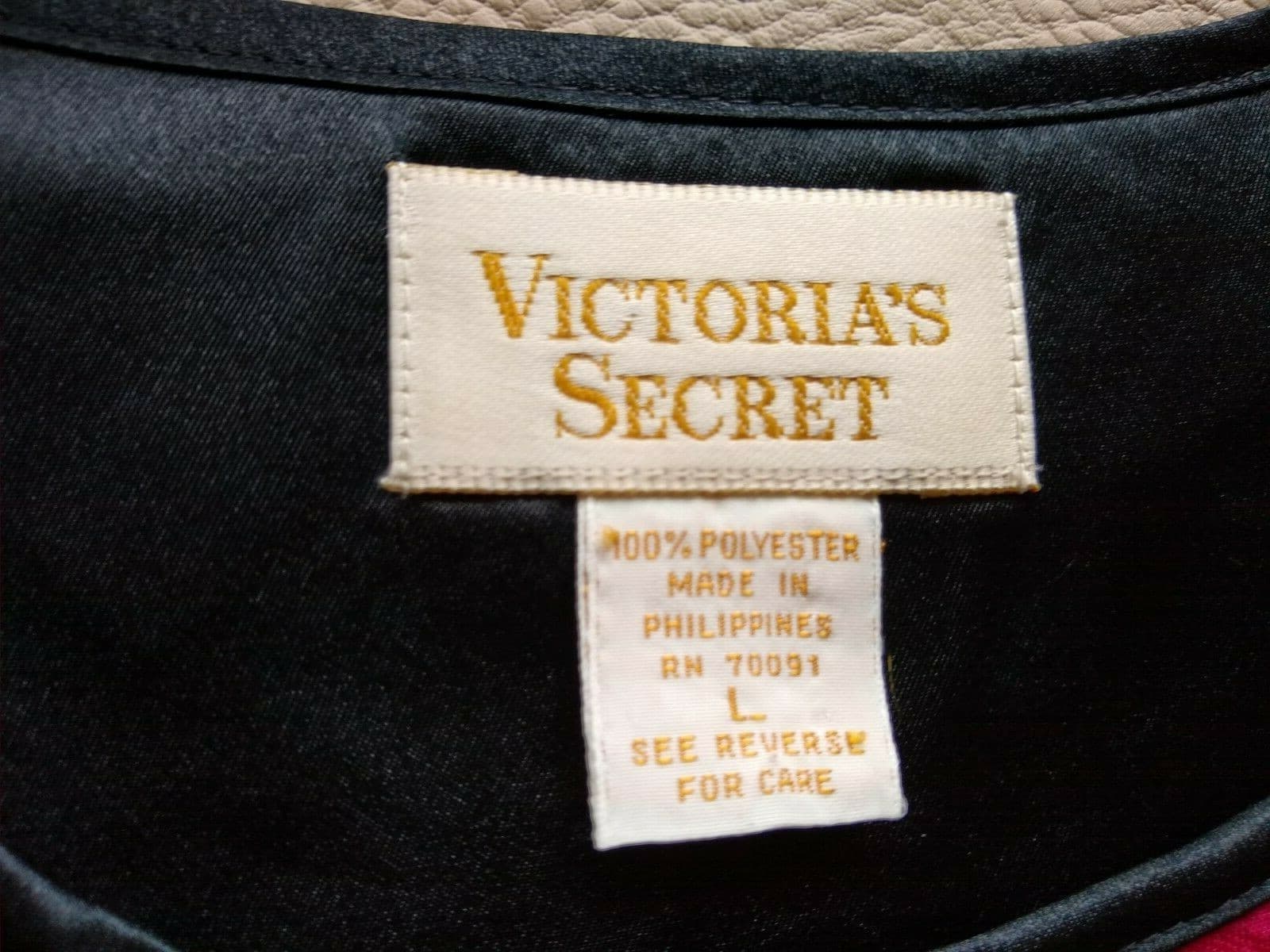 Vintage VICTORIA'S SECRET Floral Satin Top Blouse Button Long Sleeves Women L - Thumbnail 6