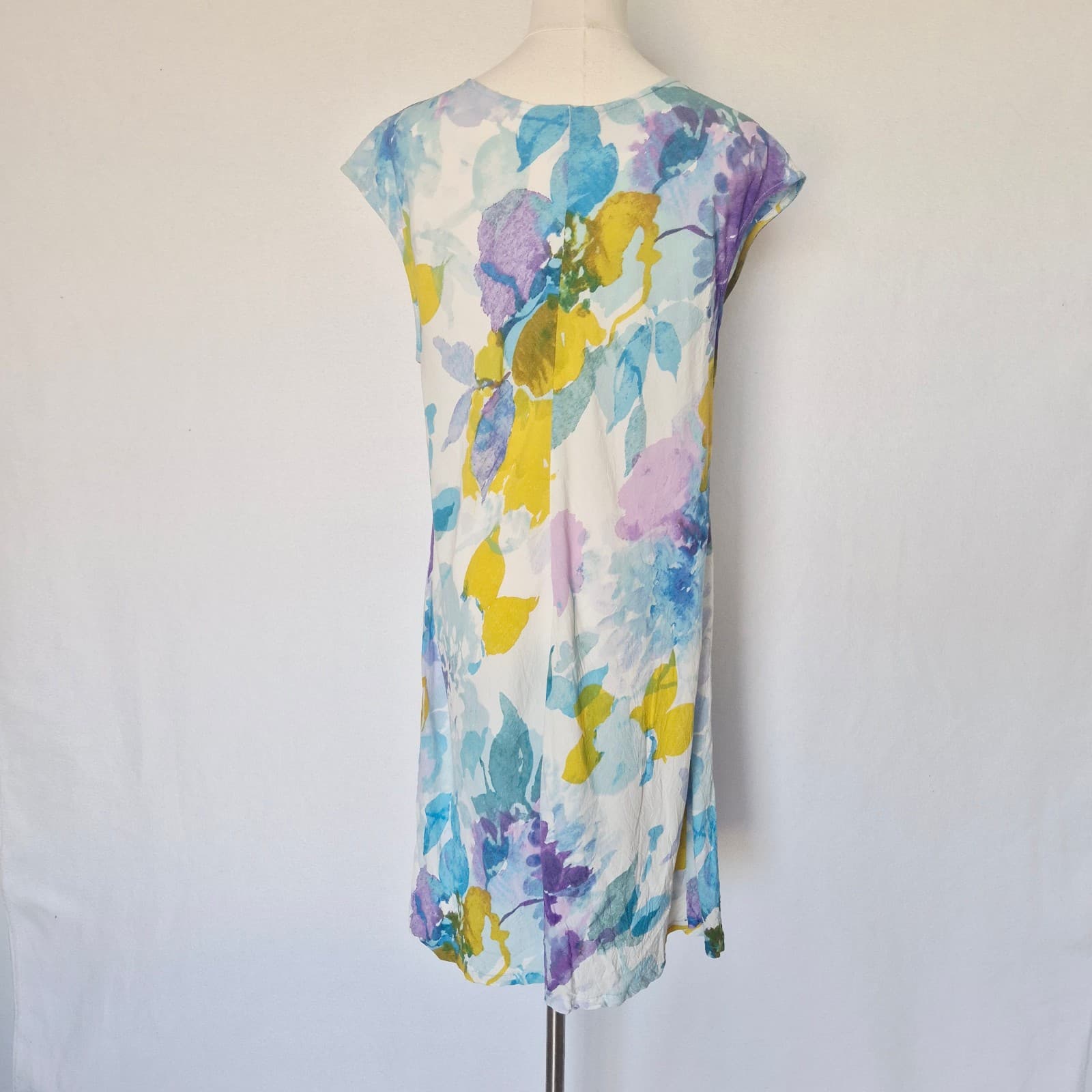 Jams World Hawaii Winter Blossoms Watercolor Floral Tunic Sleeveless Dress Sz.XL - Thumbnail 3