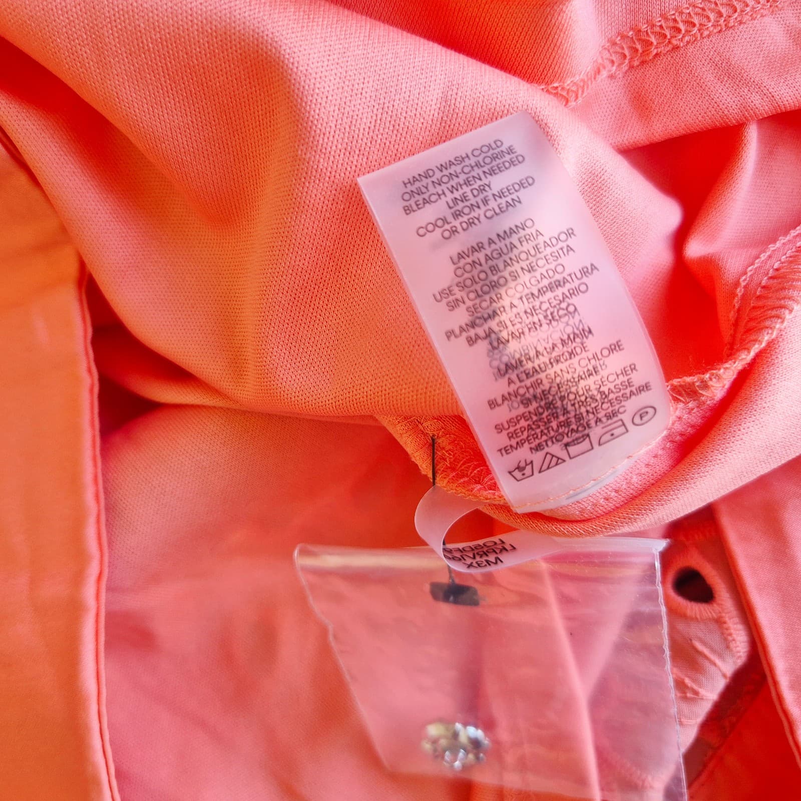 NWoT Karl Lagerfeld Cotton Eyelet Belted Midi Shirt Dress Button Orange Sz.12P - Thumbnail 13