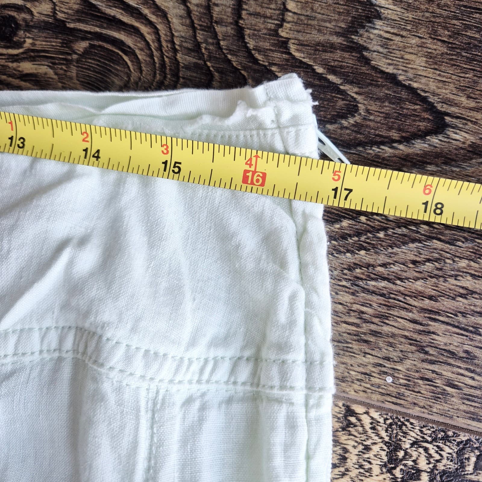 By Anthropologie 100% Linen Godet A-Line Skirt Zip Lined Light Green Women's L - Thumbnail 15