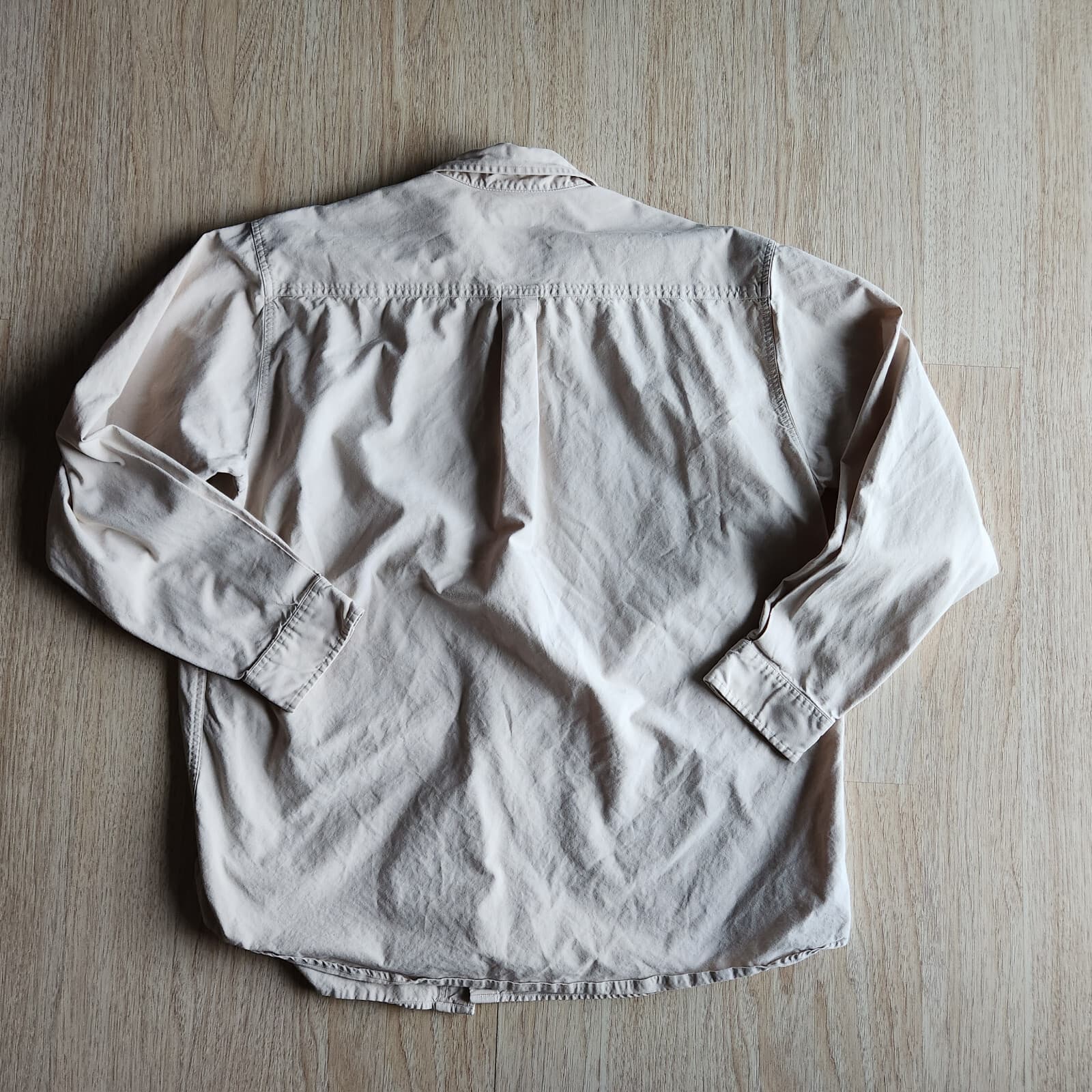 Vintage Charhartt 100% Cotton Button-Down Shirt Long Sleeve Beige Men's XL-Tall - Thumbnail 4