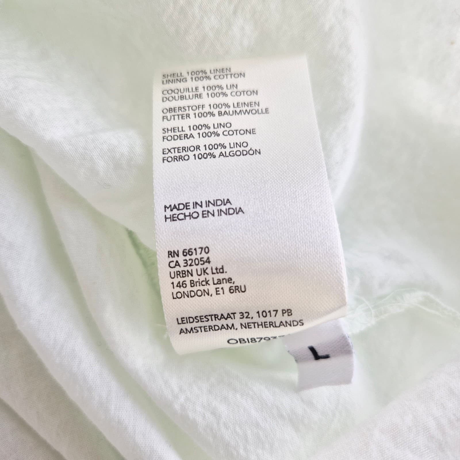 By Anthropologie 100% Linen Godet A-Line Skirt Zip Lined Light Green Women's L - Thumbnail 14