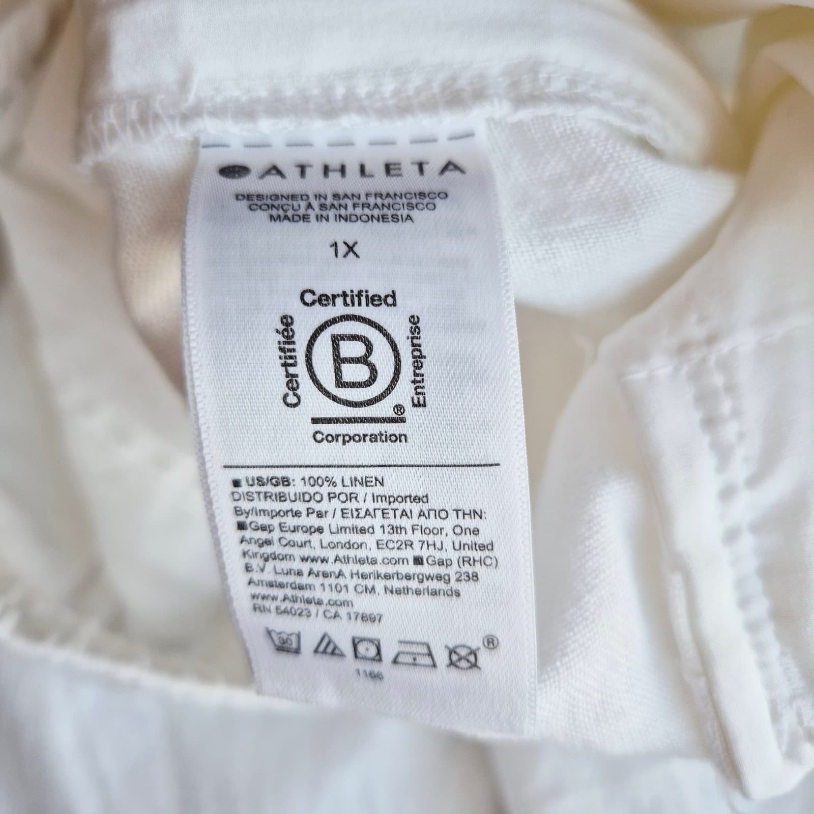 Athleta Retreat High Rise Linen Ankle Pants Elastic Waist Zip-Pocket White Sz.1X - Thumbnail 8