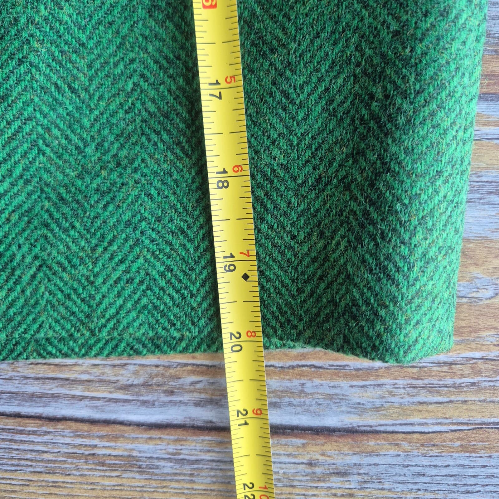 Boden Heritage British Tweed 100% Wool Herringbone Pencil Skirt Green Women's 6P - Thumbnail 12