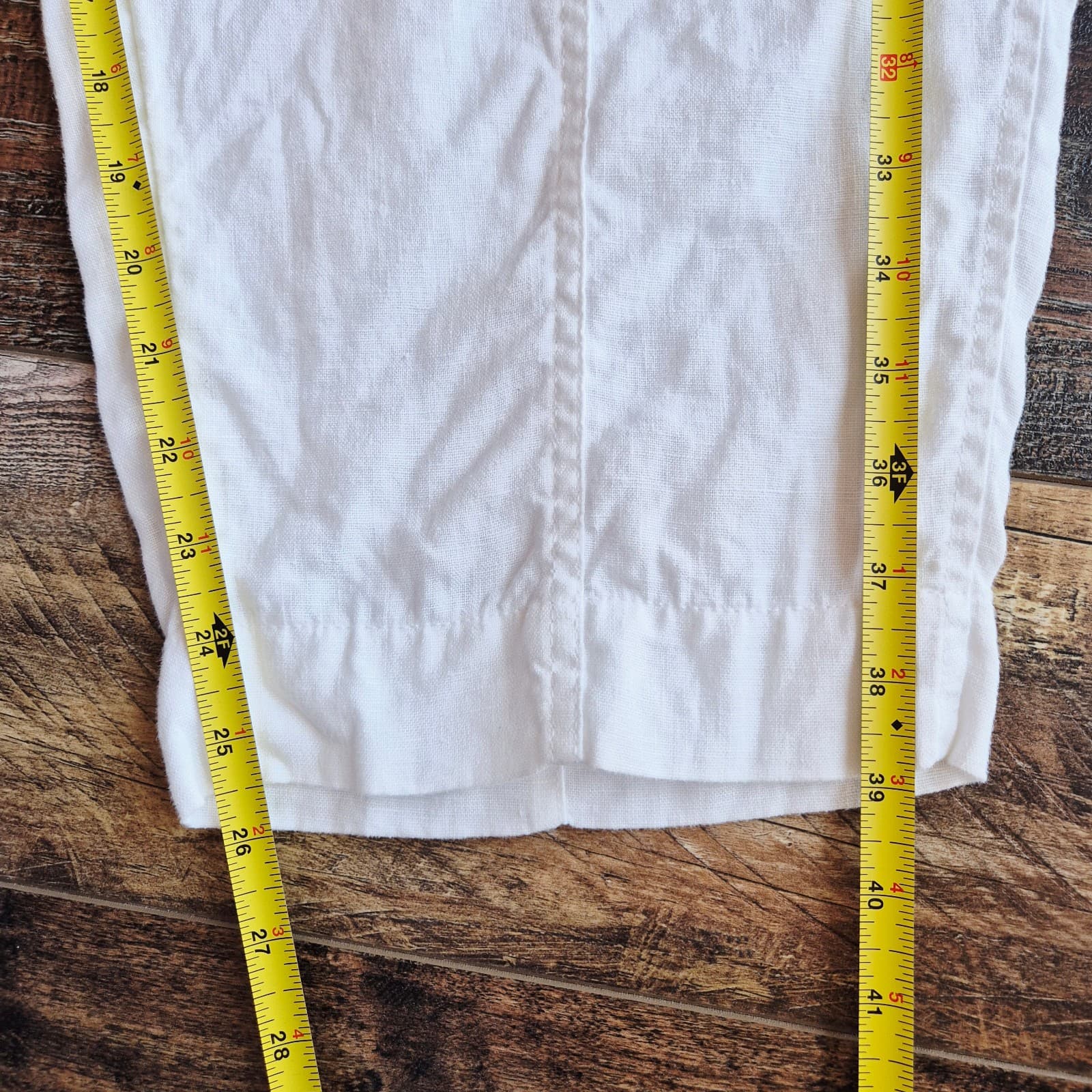 Athleta Retreat High Rise Linen Ankle Pants Elastic Waist Zip-Pocket White Sz.1X - Thumbnail 11