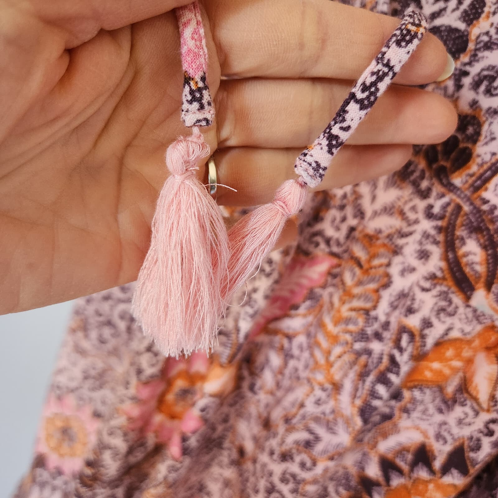 Madewell Floral Lace-Up Midi Dress Ruffle-Hem Sleeveless Bali Blooms Pink Sz.20 - Thumbnail 4