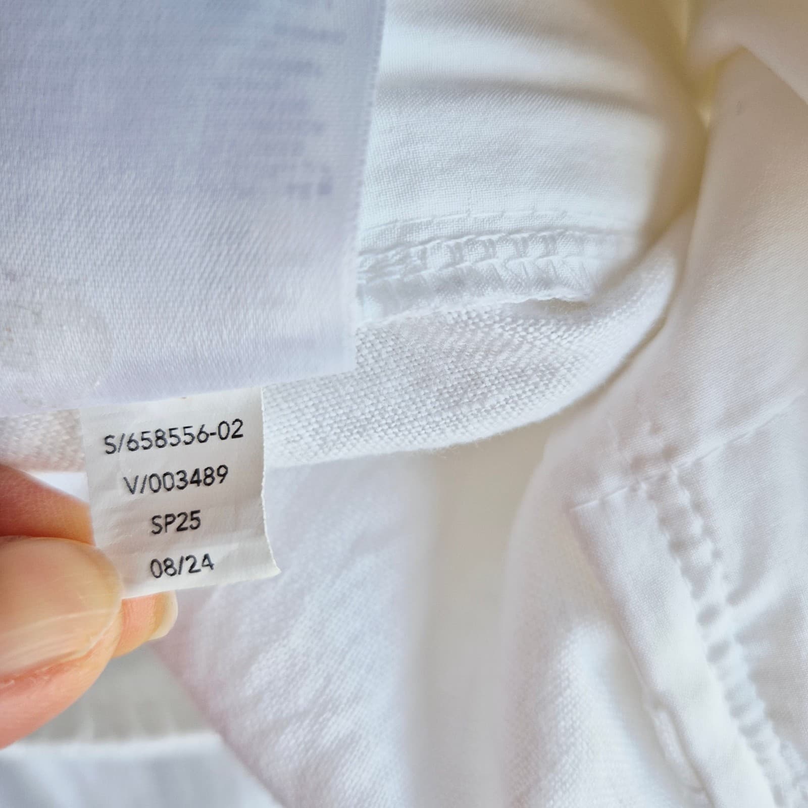 Athleta Retreat High Rise Linen Ankle Pants Elastic Waist Zip-Pocket White Sz.1X - Thumbnail 9