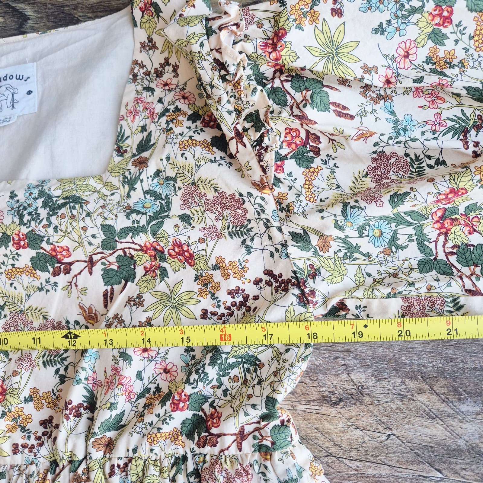Meadows Daphne Wildflower Babydoll Mini Dress Puff Sleeve Organic Cotton Size 2 - Thumbnail 14
