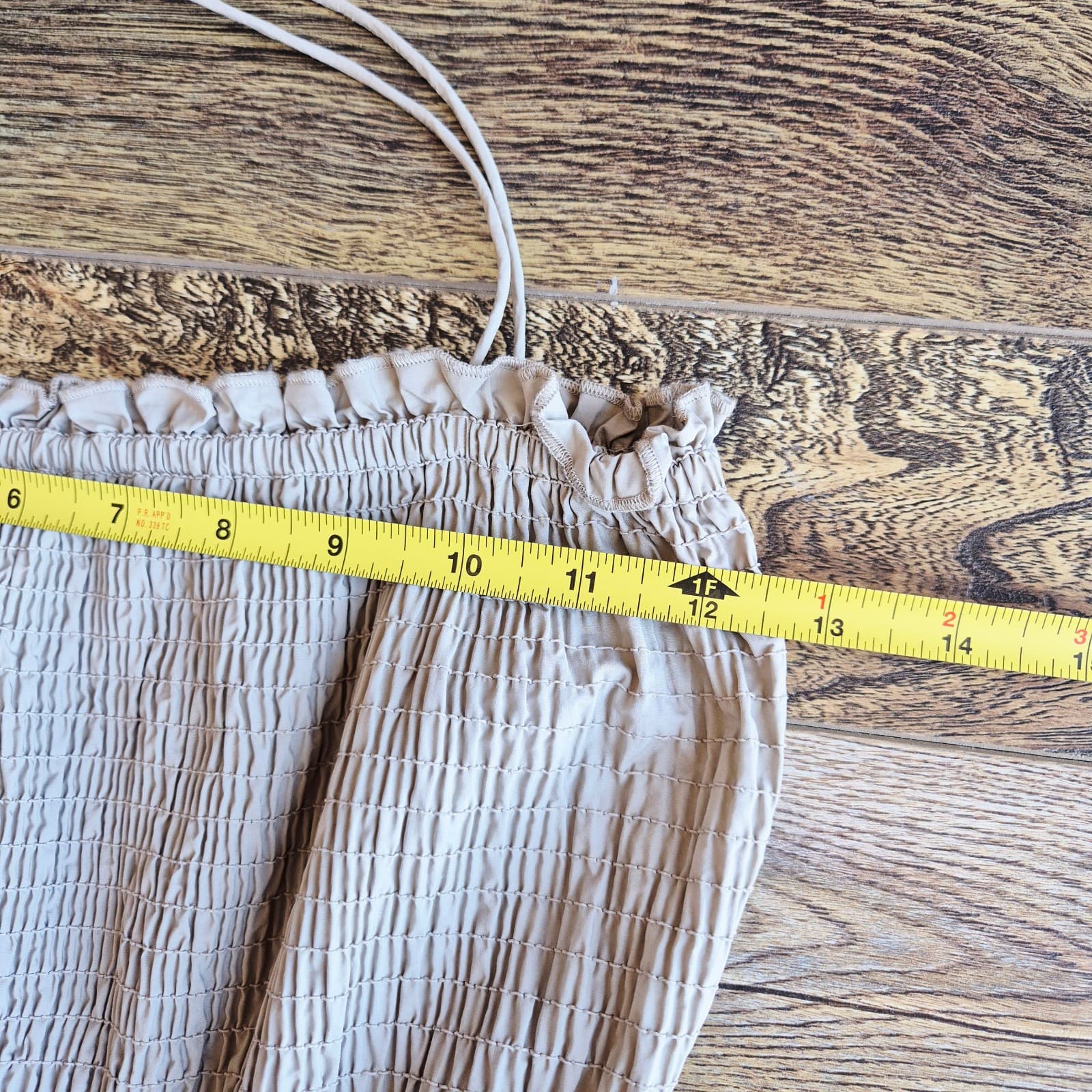 L'Academie The Nour Spaghetti Strap Smocked Tiered Maxi Dress Pocket Beige Sz.XS - Thumbnail 16