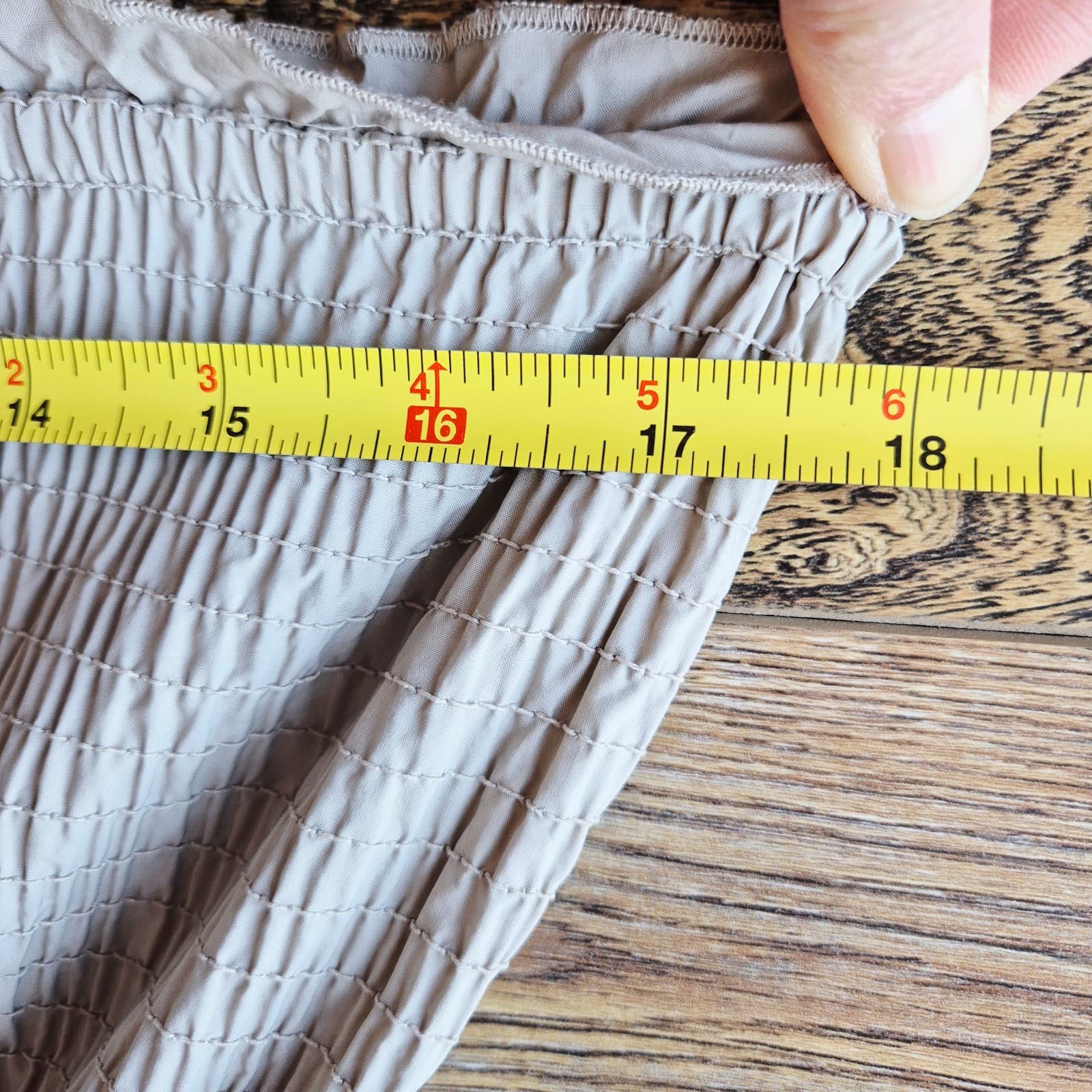 L'Academie The Nour Spaghetti Strap Smocked Tiered Maxi Dress Pocket Beige Sz.XS - Thumbnail 17