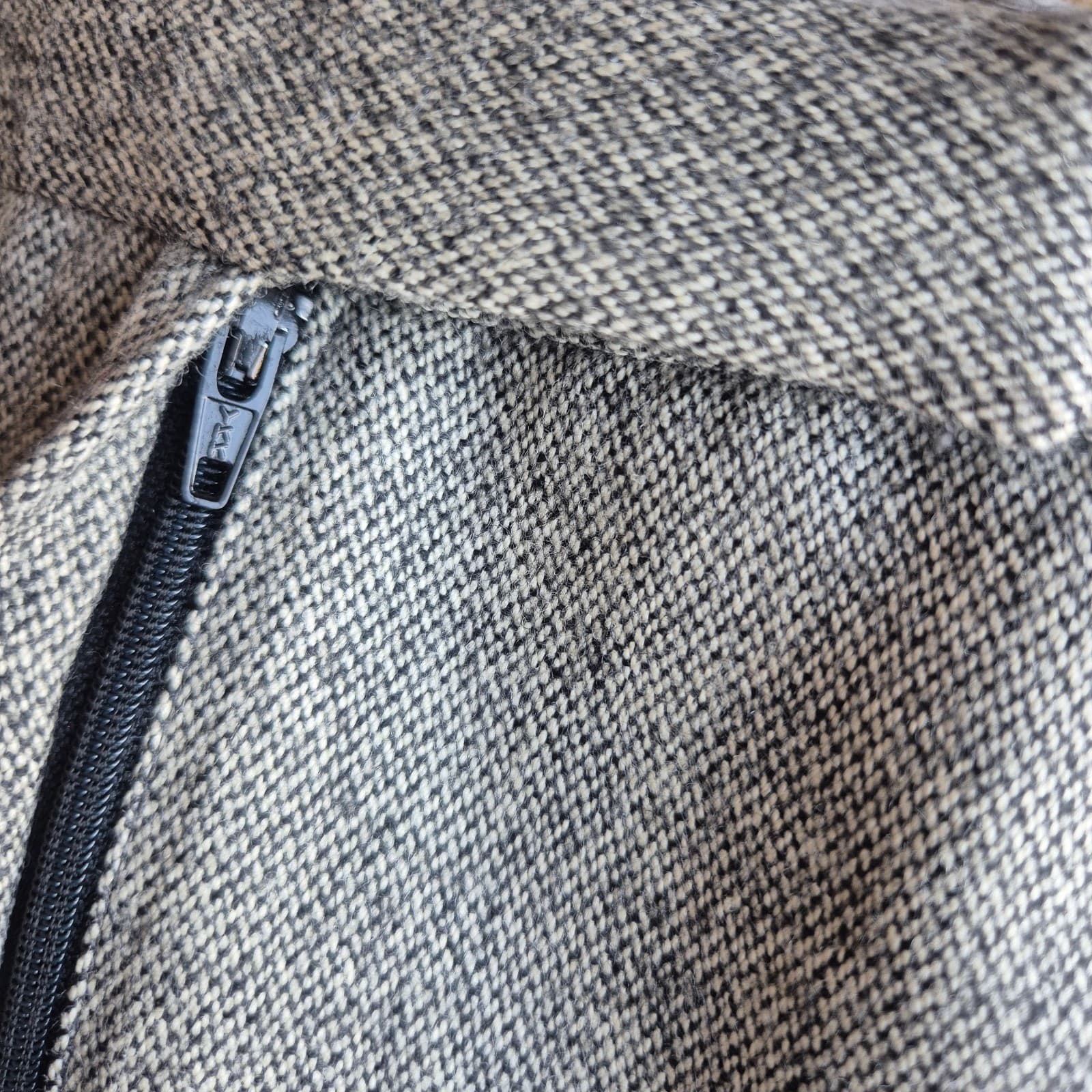 Vintage Lauren Ralph Lauren Tweed Wool Midi Pencil Skirt Front-Zip Brown Size 8P - Thumbnail 5