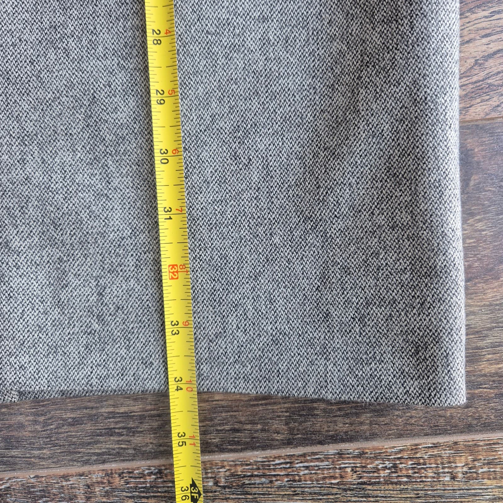 Vintage Lauren Ralph Lauren Tweed Wool Midi Pencil Skirt Front-Zip Brown Size 8P - Thumbnail 9