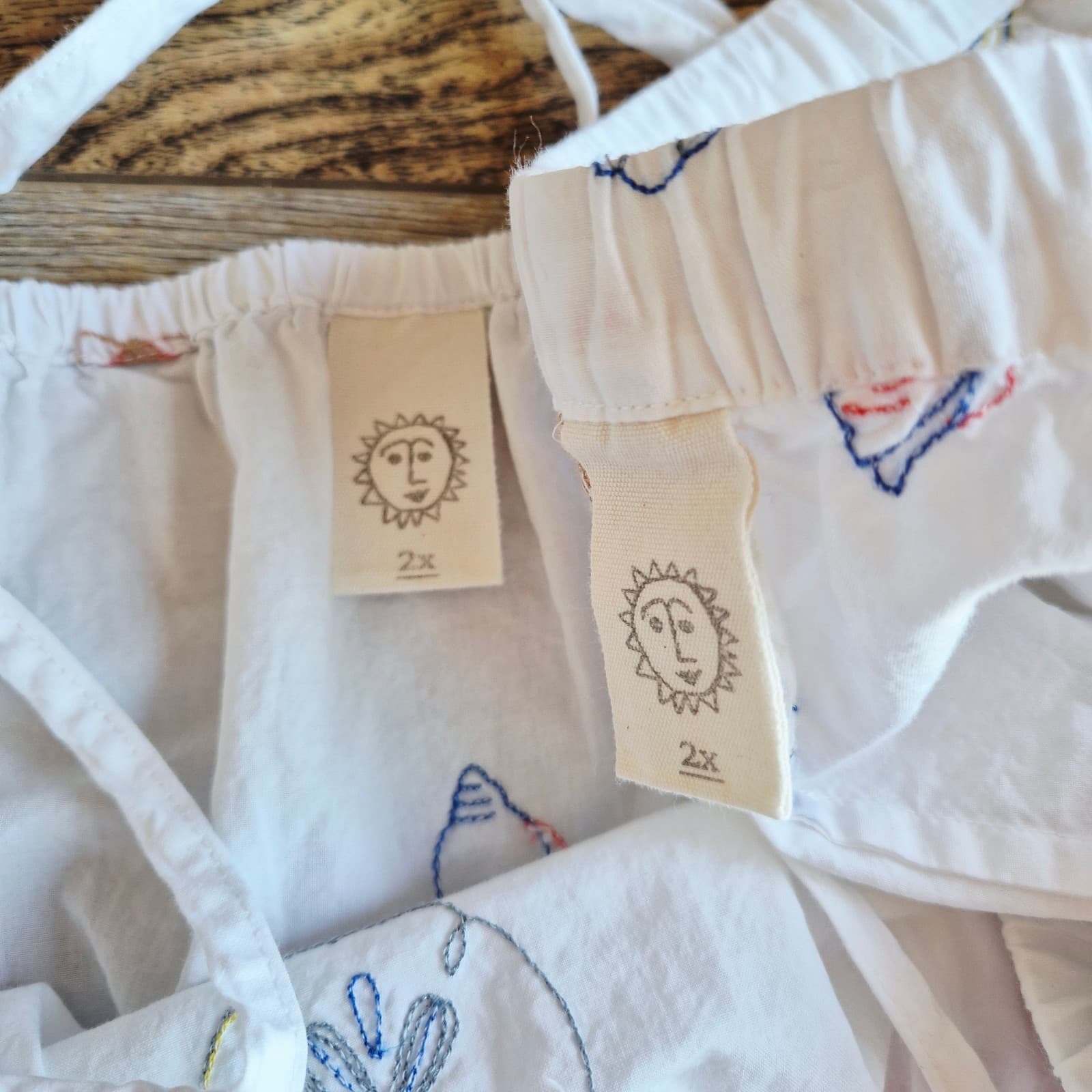 PrintFresh Queen Of The Sea Cami Crop Pant Sleep Pajama Set Embroidered White 2X - Thumbnail 13