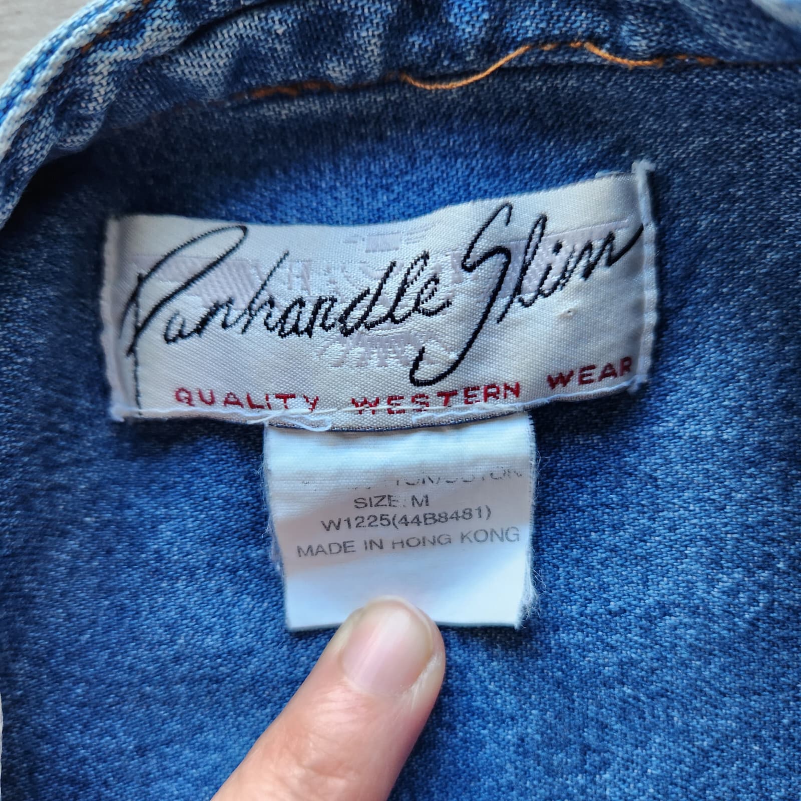 Vintage Panhandle Slim Western Wear Embroidered Denim Shirt Button Blue Women M - Thumbnail 7