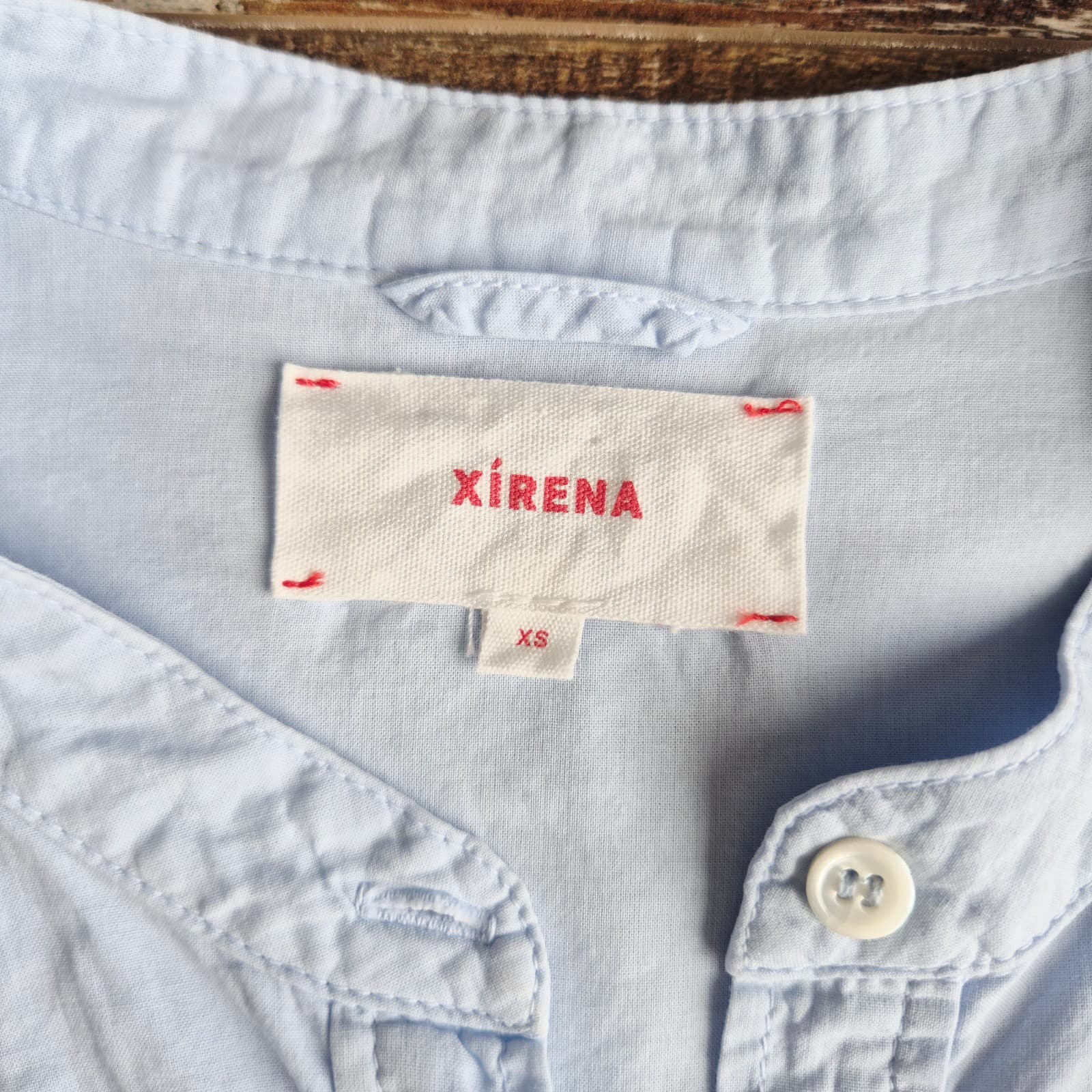 XIRENA Winne Shirt Dress Button Belt Long Sleeve Pocket Cotton Baby Blue Size XS - Thumbnail 12