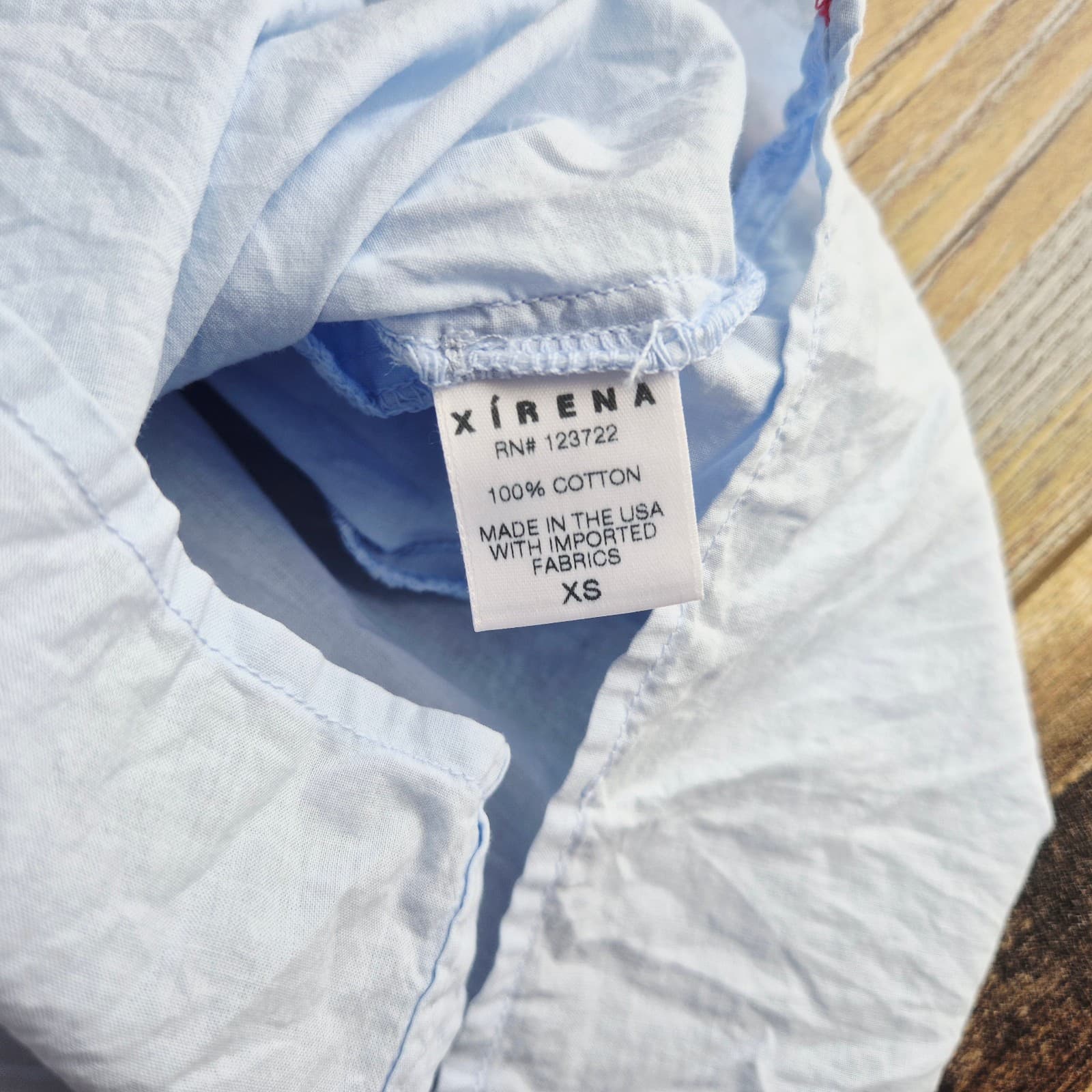 XIRENA Winne Shirt Dress Button Belt Long Sleeve Pocket Cotton Baby Blue Size XS - Thumbnail 13