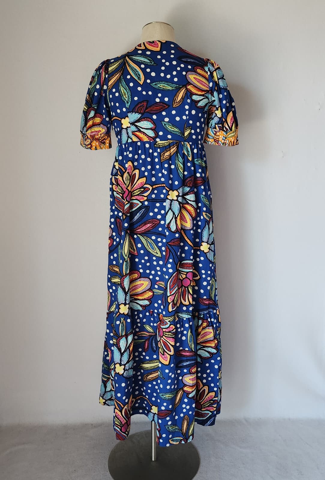 Tabitha Brown x Target Floral Puff Sleeve Maxi Muumuu Dress Pocket Cotton Sz.2 - Thumbnail 8