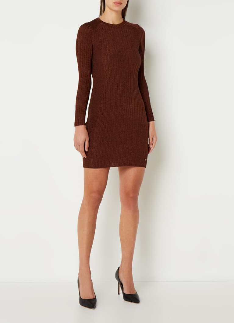 Ted Baker London Nichola Bodycon Ripped Knit Mini Dress Metallic Brown Women's 2 - Thumbnail 9