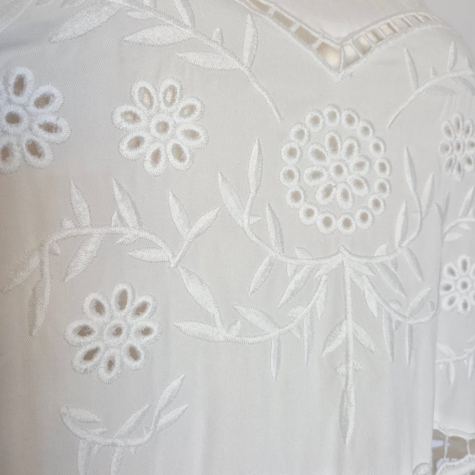 Sea New York Lace Broderie Anglaise Mini Dress Sleeveless White Tencel Womens 10 - Thumbnail 5