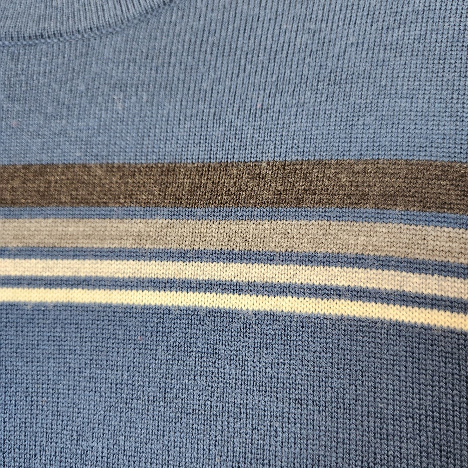 Banana Republic Extra Fine Italian Merino Crew Sweater Elbow Patch Blue Men's L - Thumbnail 3