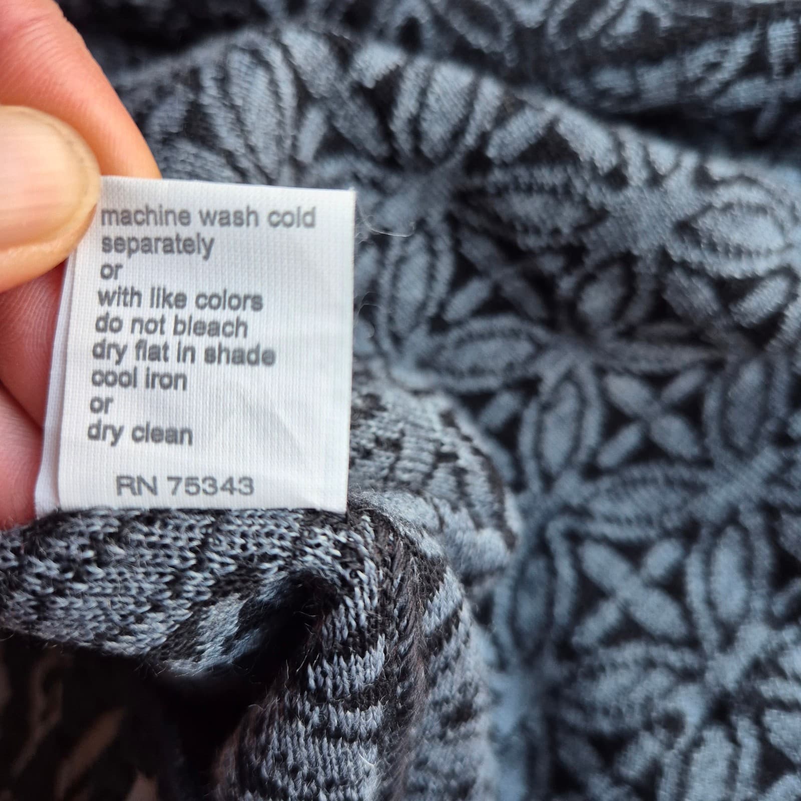 LO.RI. Made in Italy Wool Blend Fair Isle Ruffle Longline Cardigan Dress Women L - Thumbnail 14