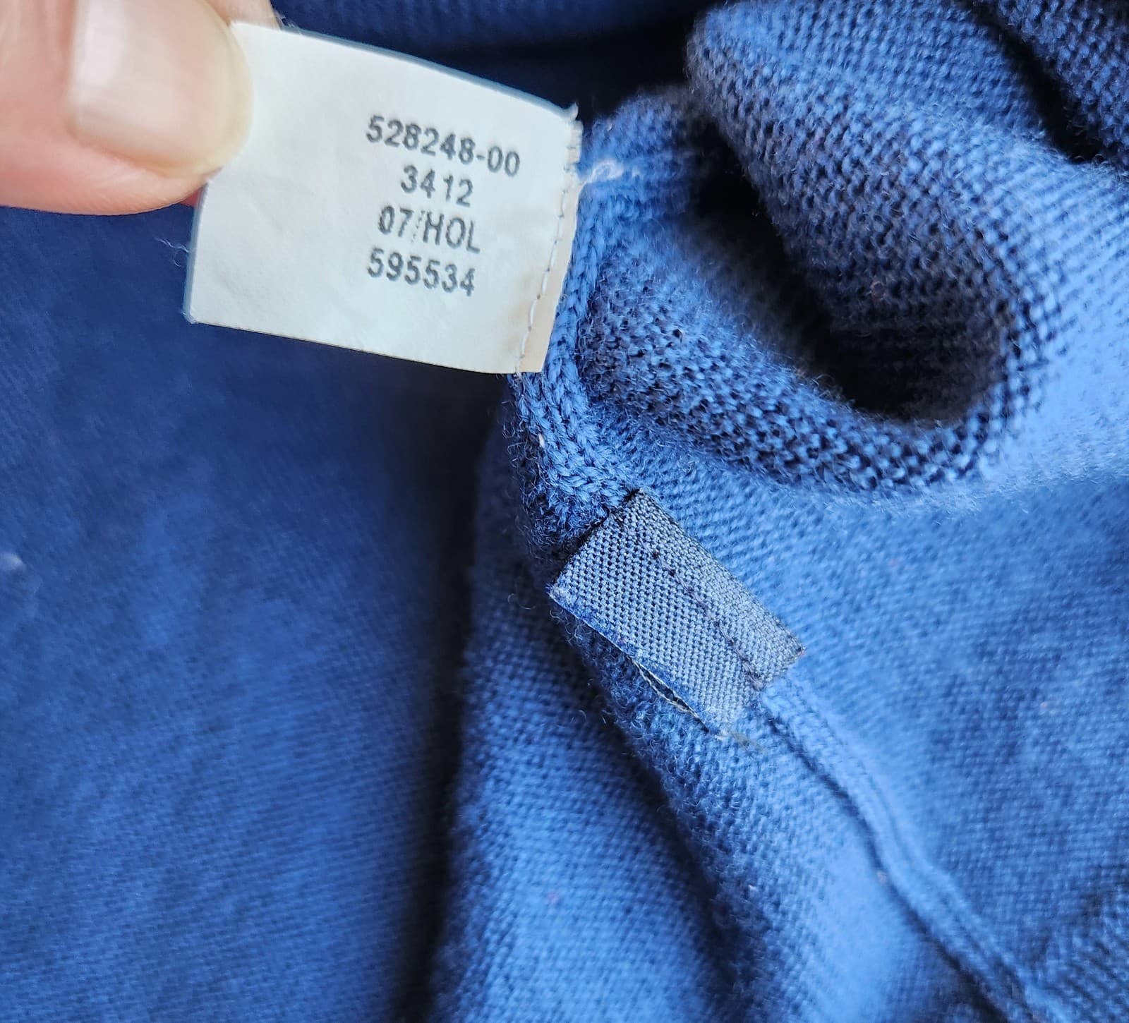 Banana Republic Extra Fine Italian Merino Crew Sweater Elbow Patch Blue Men's L - Thumbnail 8