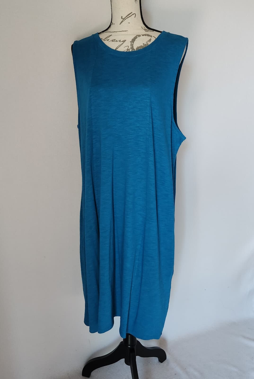 NWot J.Jill Modal Cotton Tunic Midi Tank-Dress Sleeveless Pocket Blue Women XL - Thumbnail 2