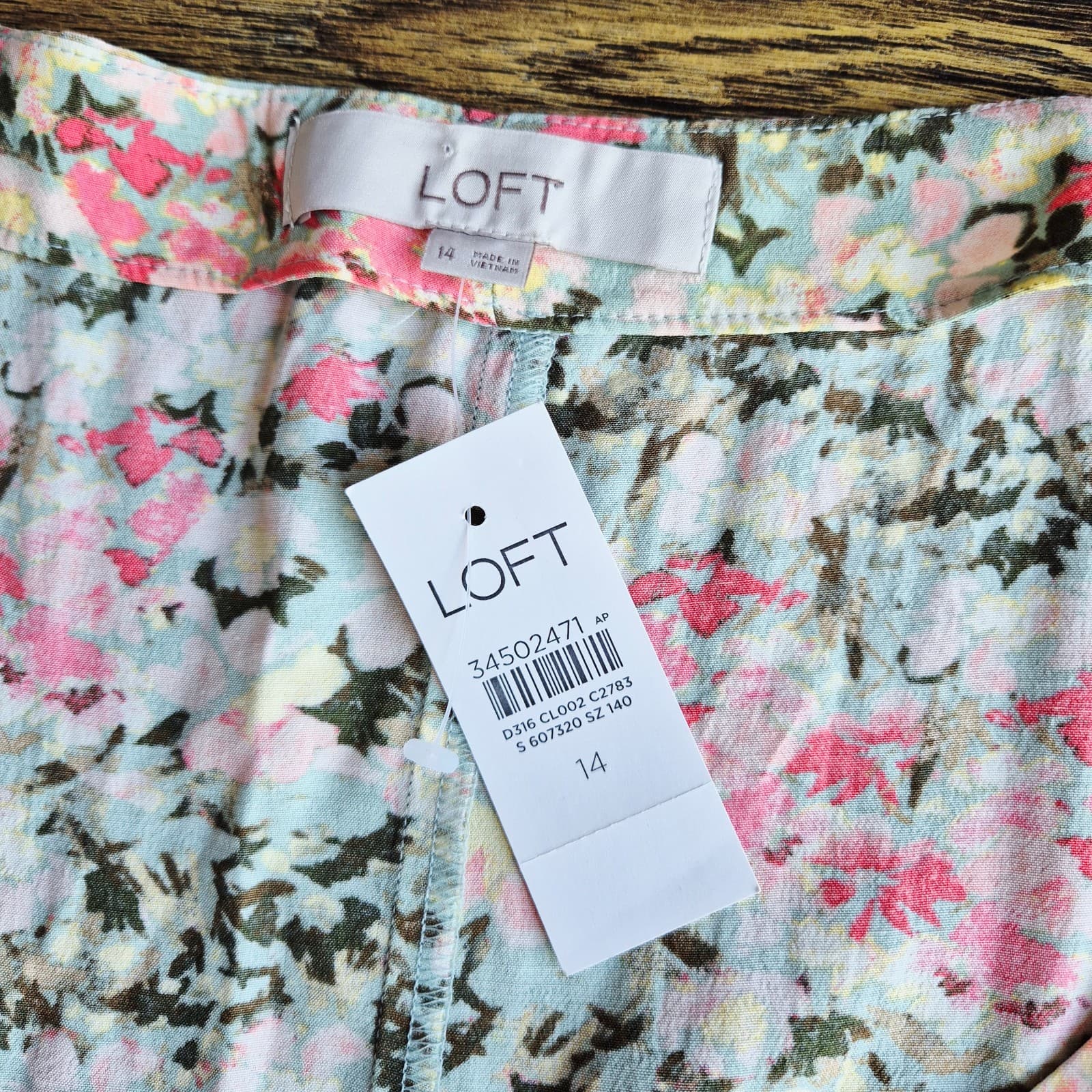 NWT LOFT Floral Button-Front Maxi Shift Dress Cap Sleeve Multicolor Women's 14 - Thumbnail 11