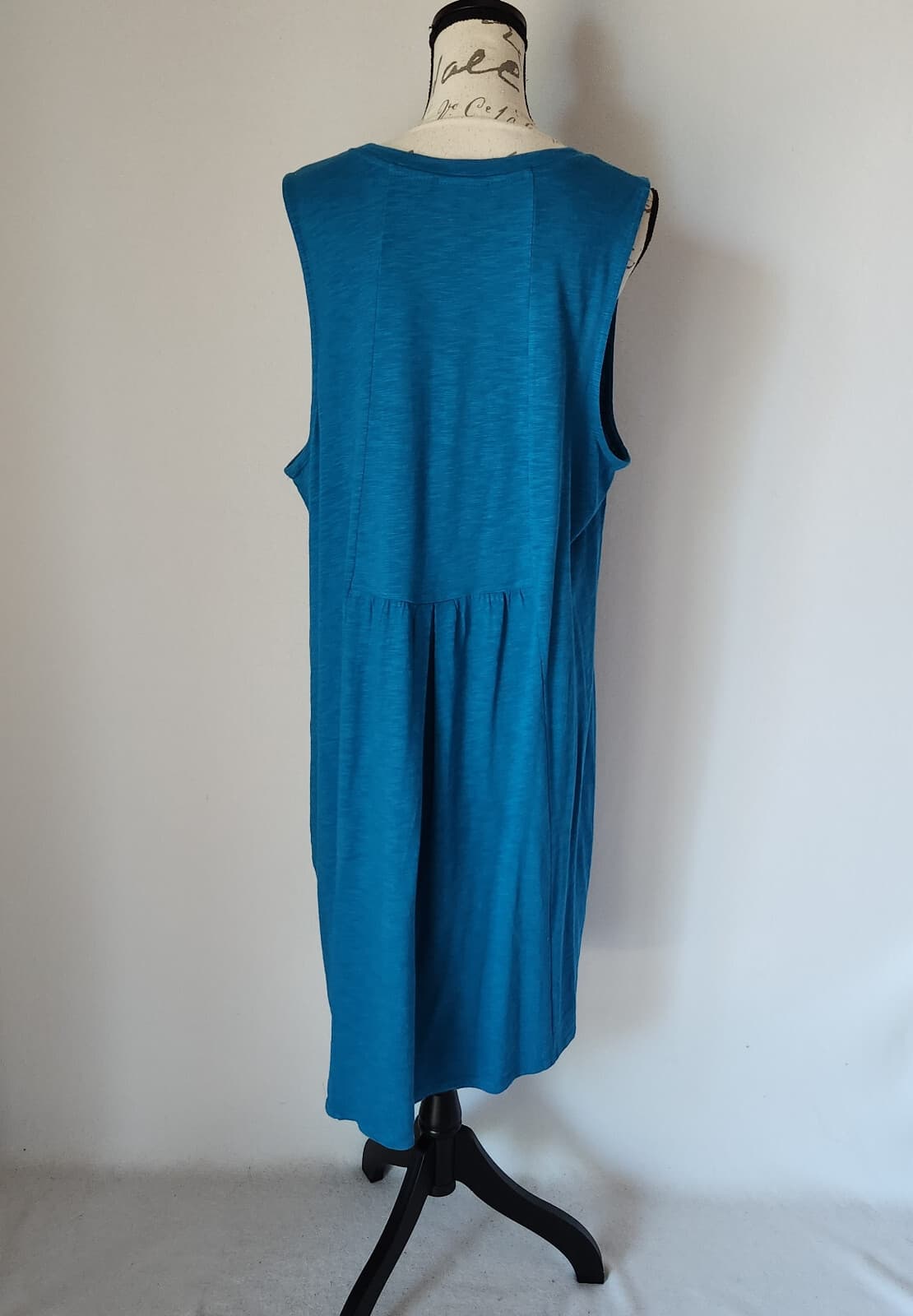 NWot J.Jill Modal Cotton Tunic Midi Tank-Dress Sleeveless Pocket Blue Women XL - Thumbnail 4