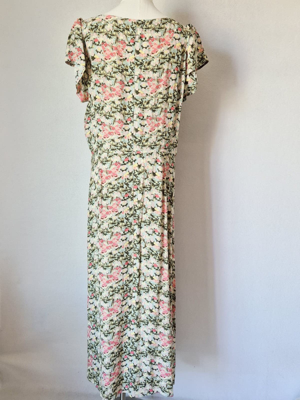 NWT LOFT Floral Button-Front Maxi Shift Dress Cap Sleeve Multicolor Women's 14 - Thumbnail 7