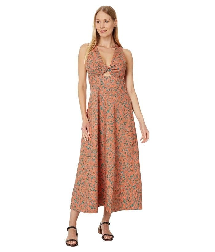 NWT Madewell Stephanie Floral Twist-Front Fit-Flare Midi Dress Sleeveless Sz.00 - Thumbnail 5