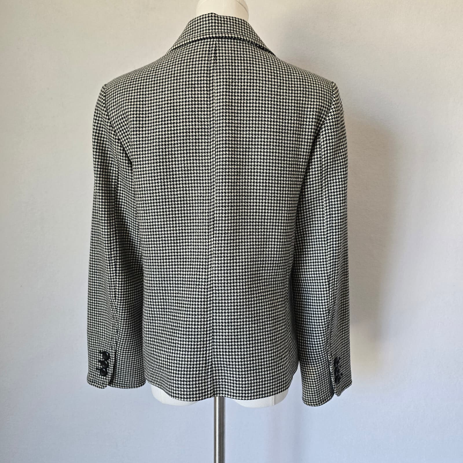 Vintage Pendleton 100% Wool Houndstooth Blazer 2-Button Black White Women's 4 - Thumbnail 5