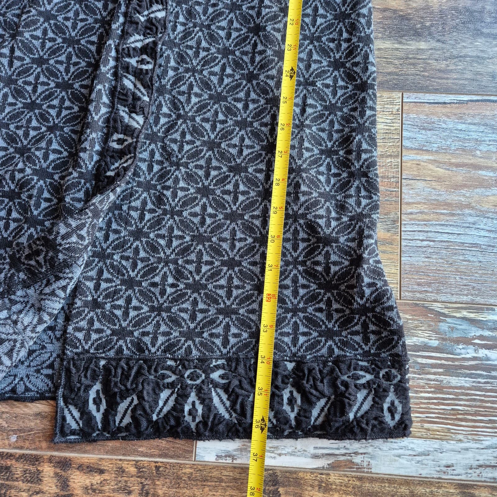 LO.RI. Made in Italy Wool Blend Fair Isle Ruffle Longline Cardigan Dress Women L - Thumbnail 17