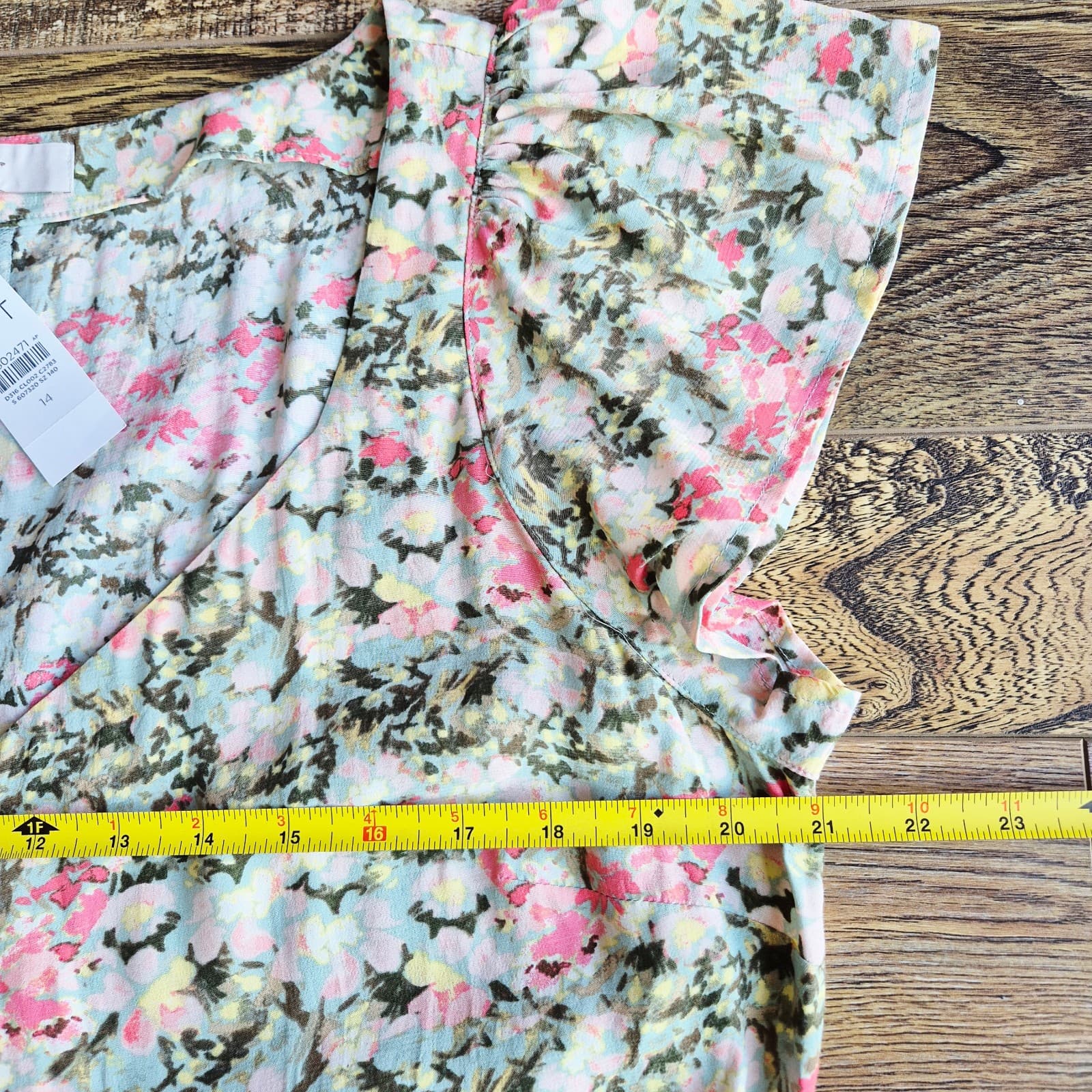 NWT LOFT Floral Button-Front Maxi Shift Dress Cap Sleeve Multicolor Women's 14 - Thumbnail 14
