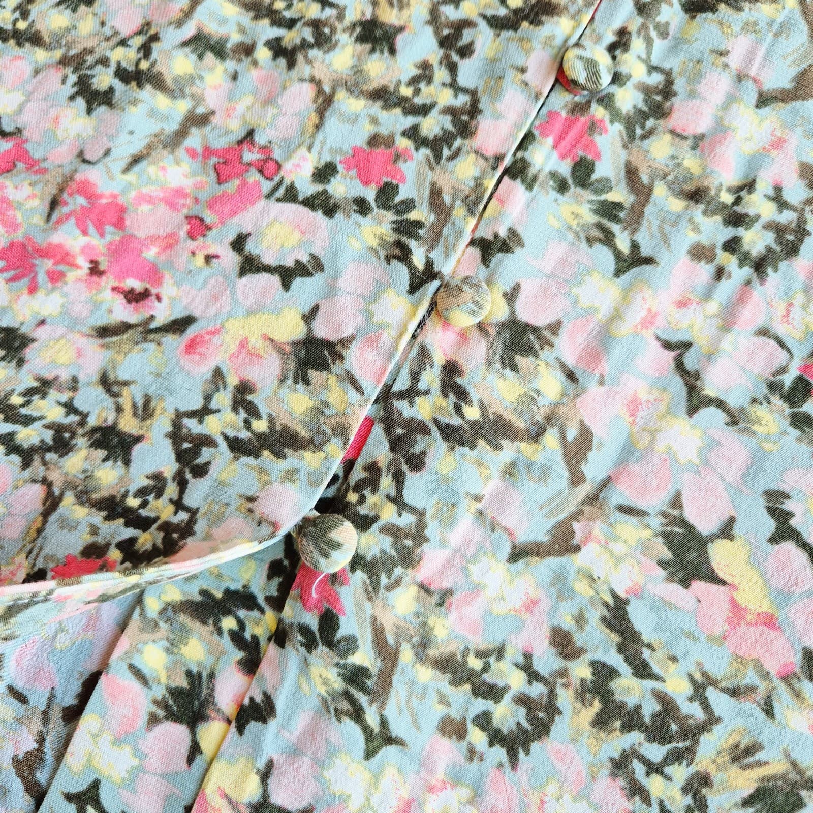 NWT LOFT Floral Button-Front Maxi Shift Dress Cap Sleeve Multicolor Women's 14 - Thumbnail 9