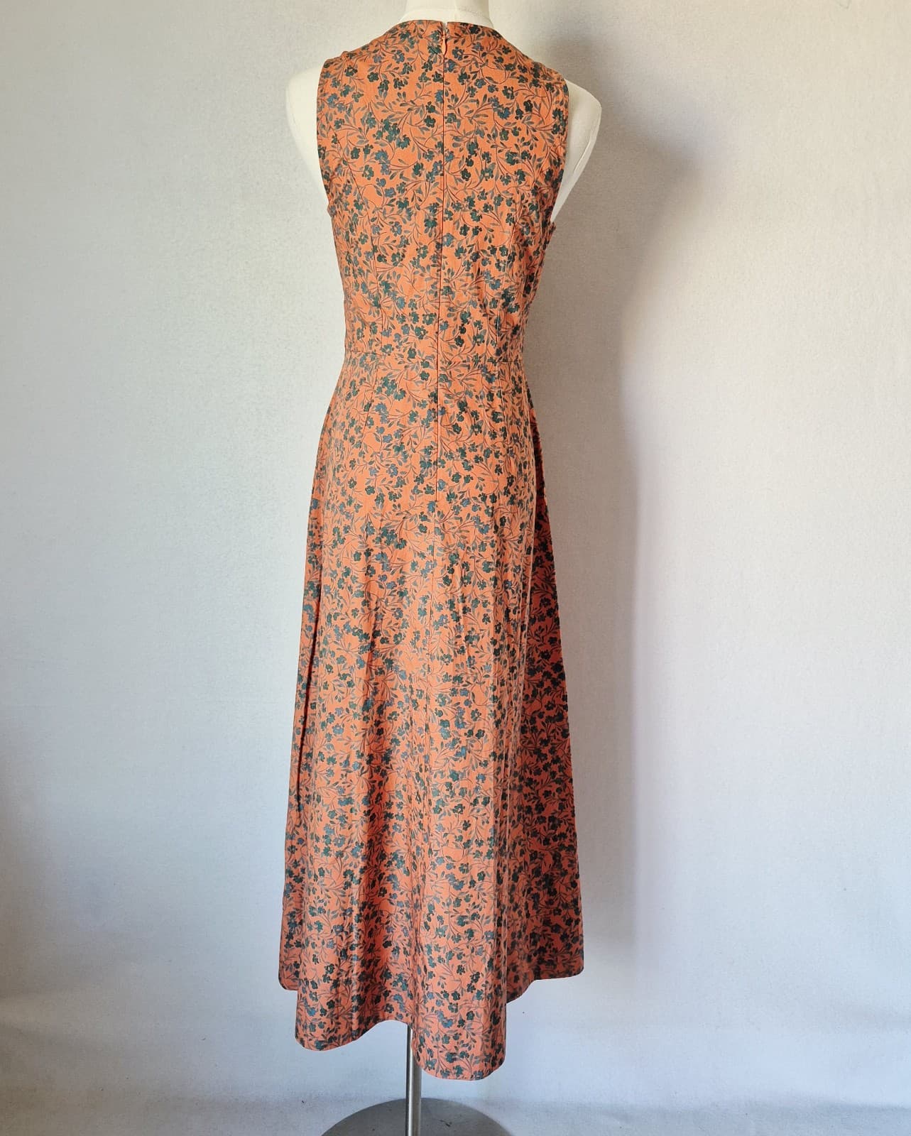 NWT Madewell Stephanie Floral Twist-Front Fit-Flare Midi Dress Sleeveless Sz.00 - Thumbnail 7