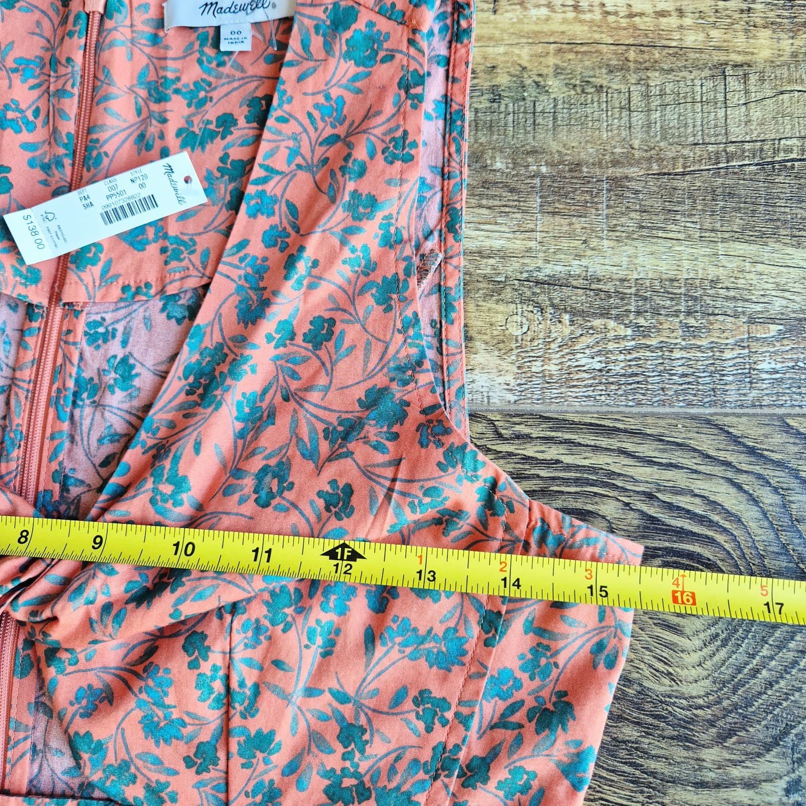 NWT Madewell Stephanie Floral Twist-Front Fit-Flare Midi Dress Sleeveless Sz.00 - Thumbnail 10