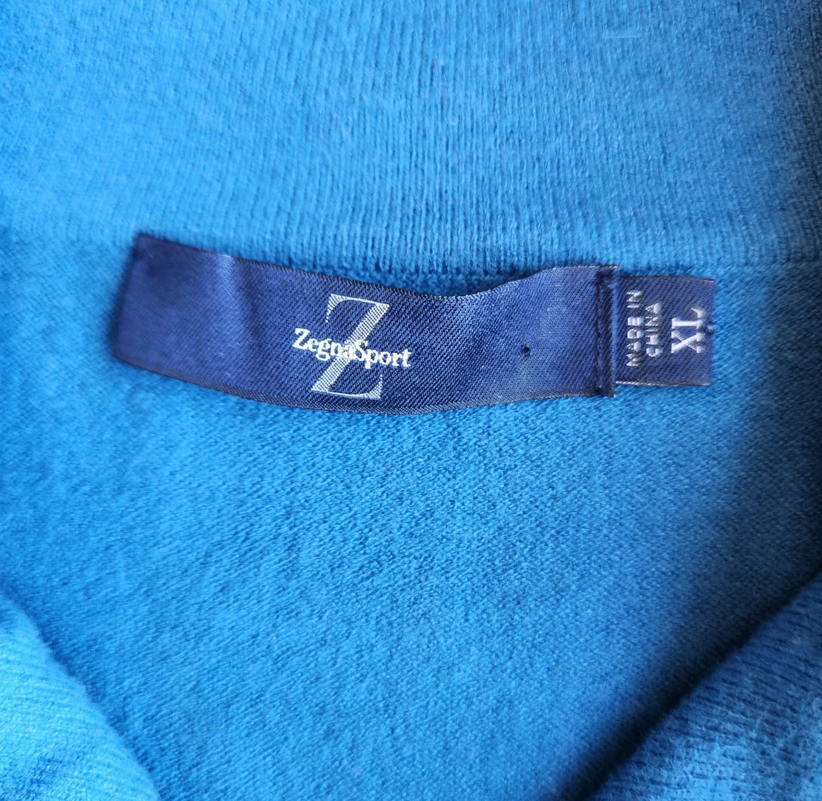 Ermenegildo Zegna Sport 1/4 Zip Mock Neck Pullover Sweater Viscose Blue Men's XL - Thumbnail 6