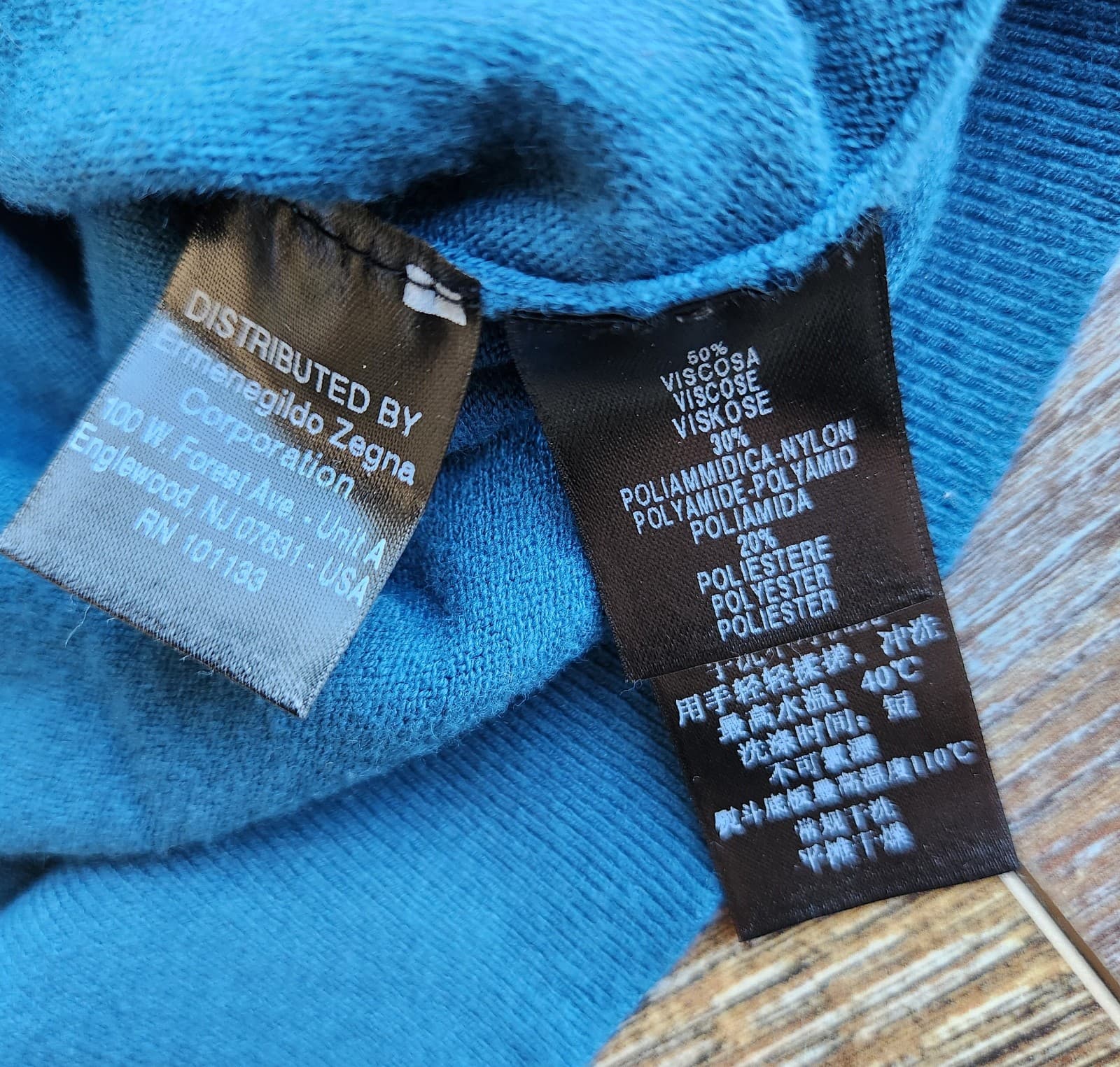 Ermenegildo Zegna Sport 1/4 Zip Mock Neck Pullover Sweater Viscose Blue Men's XL - Thumbnail 7